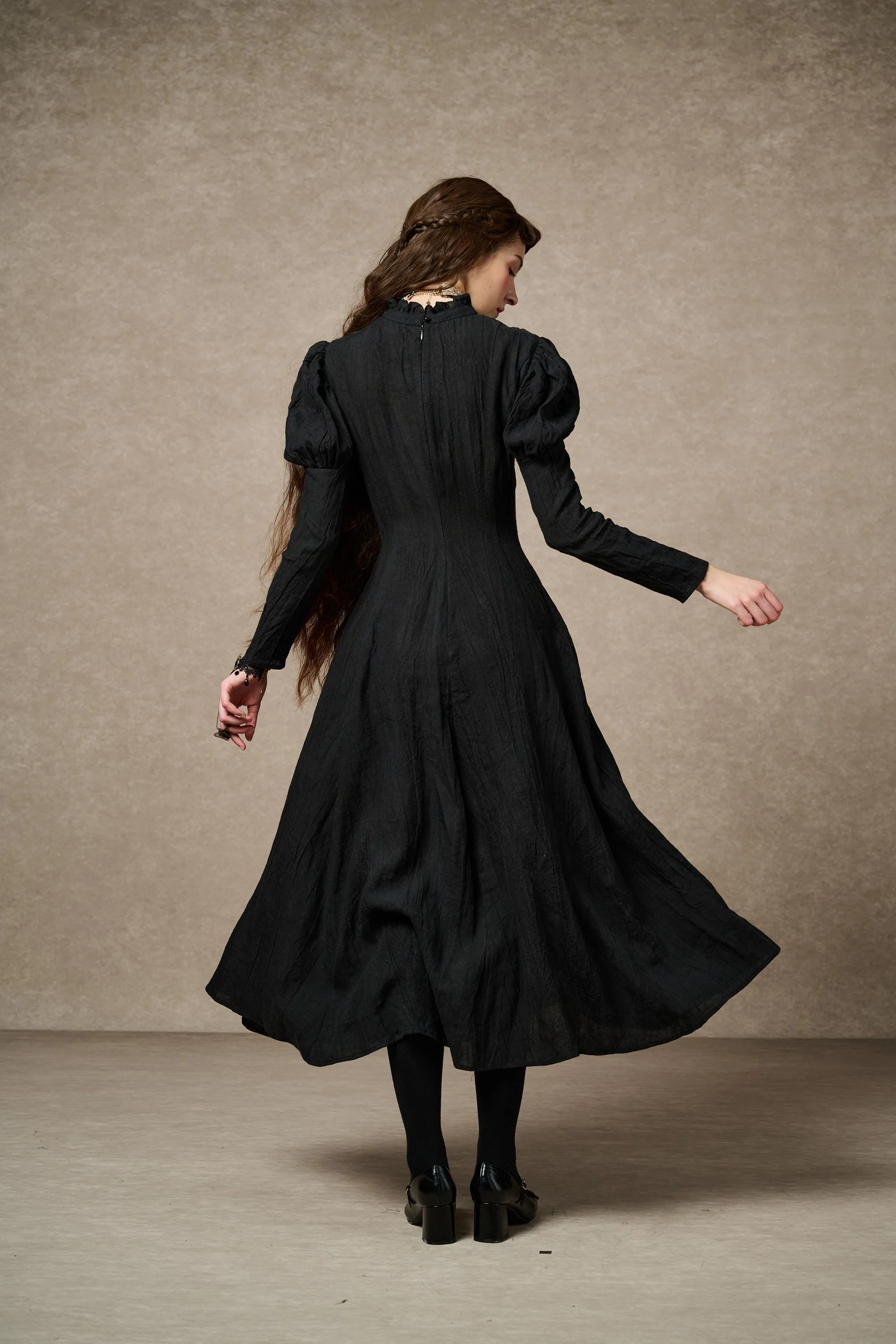 Elizabeth 15 | Victorian Linen Dress - Image 26