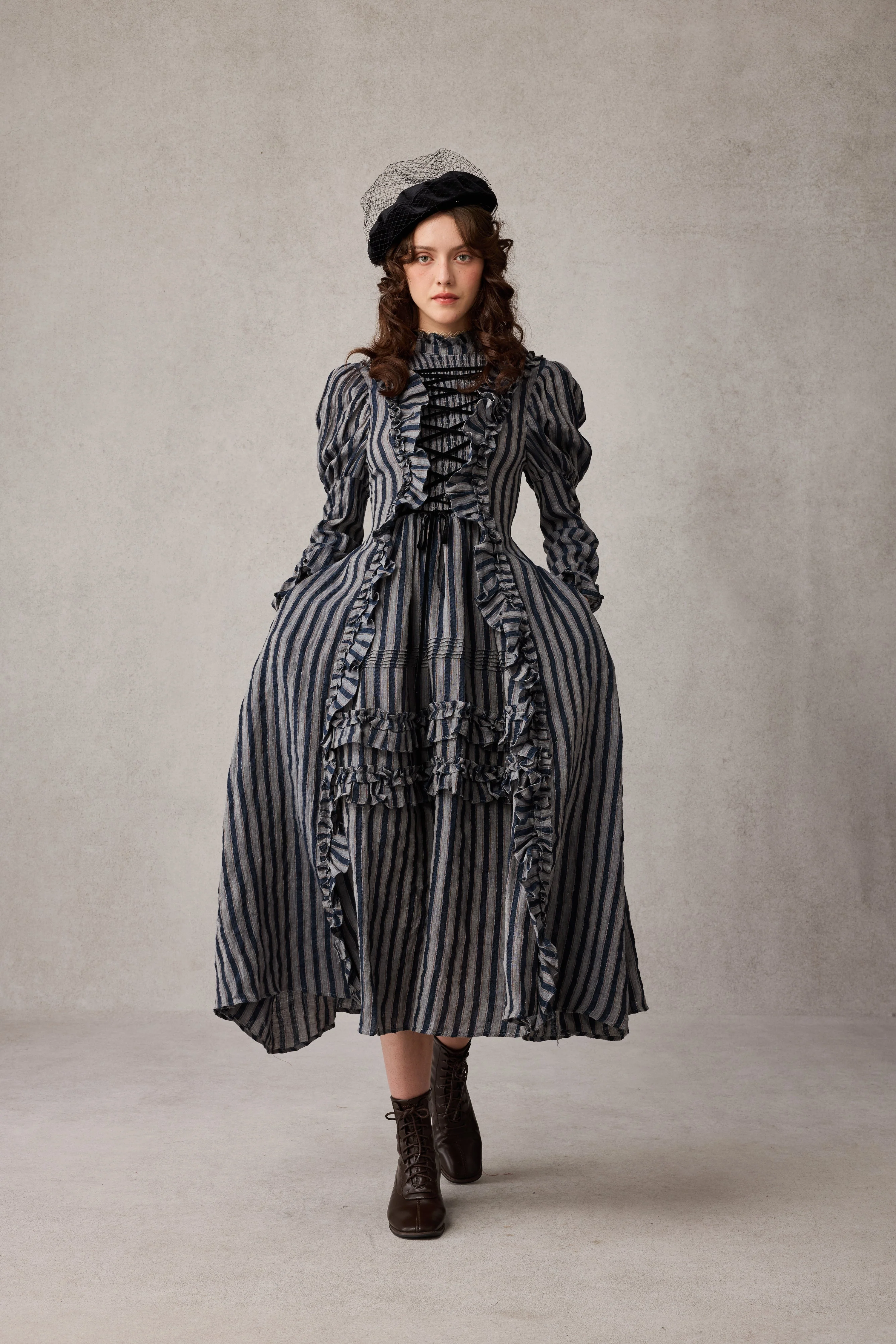 Elizabeth 15 | Victorian Linen Dress - Image 21