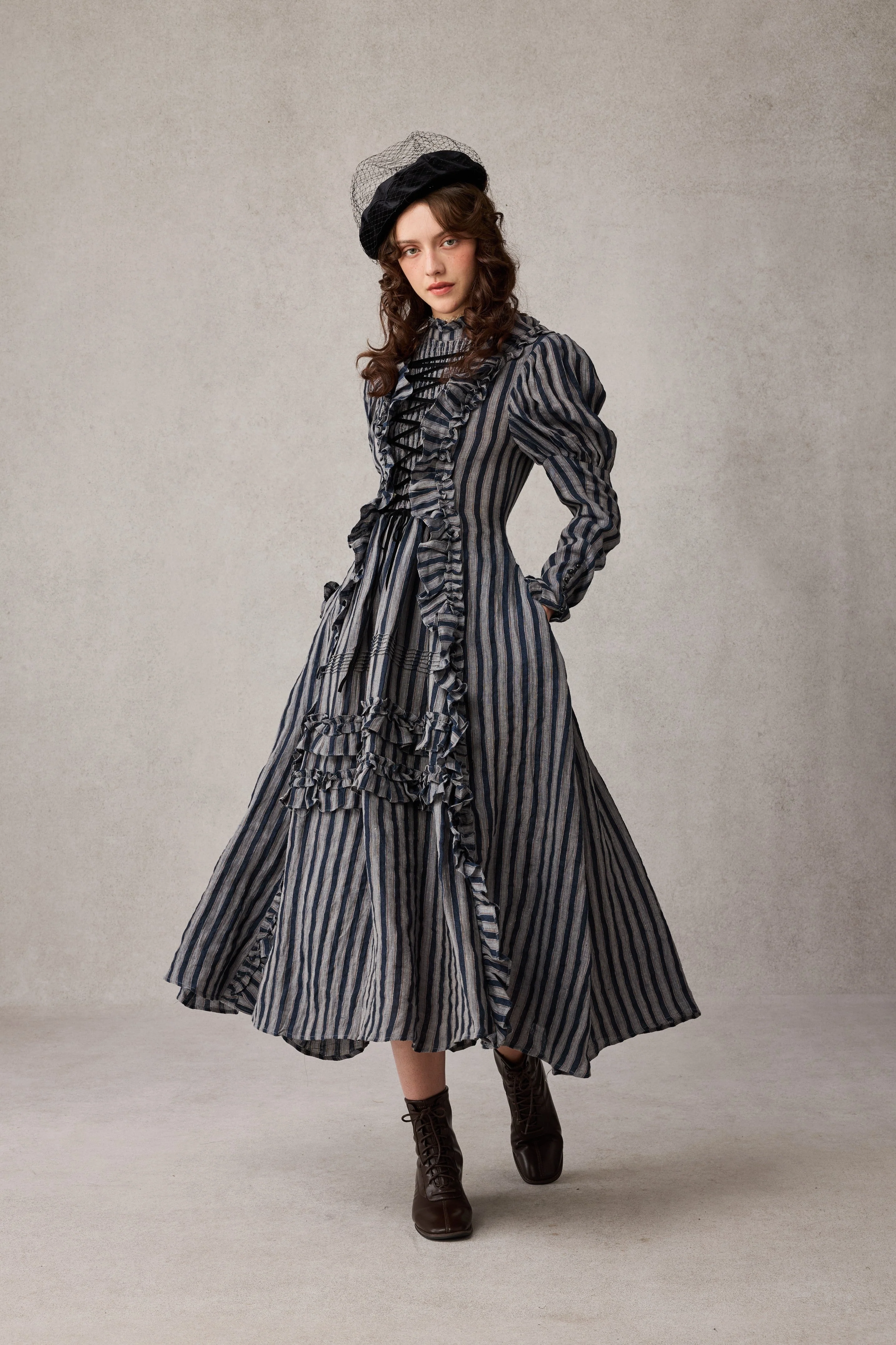 Elizabeth 15 | Victorian Linen Dress - Image 4