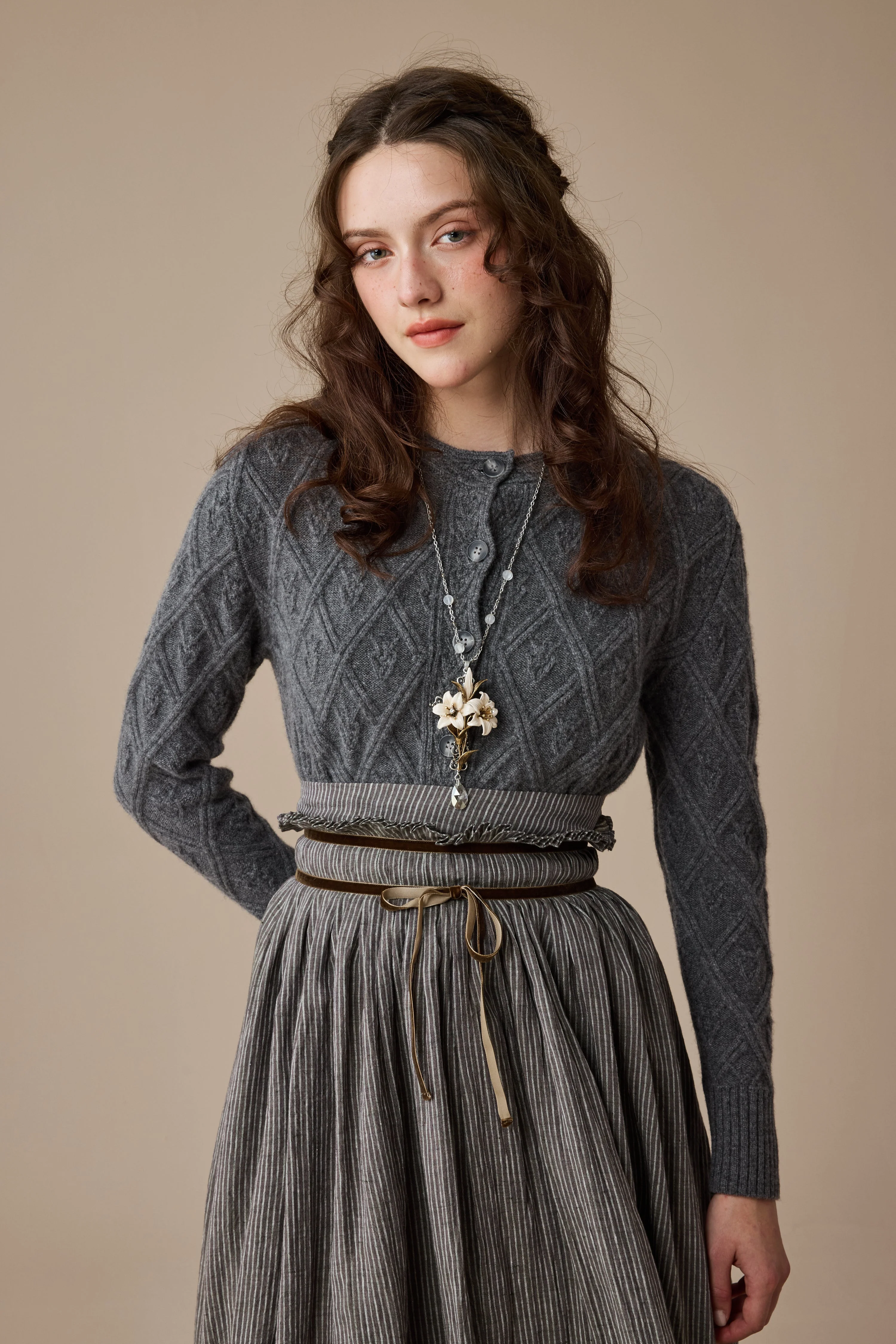 Flurry 17 | 100% Wool Sculptured Knitwear Cardigan - Image 10