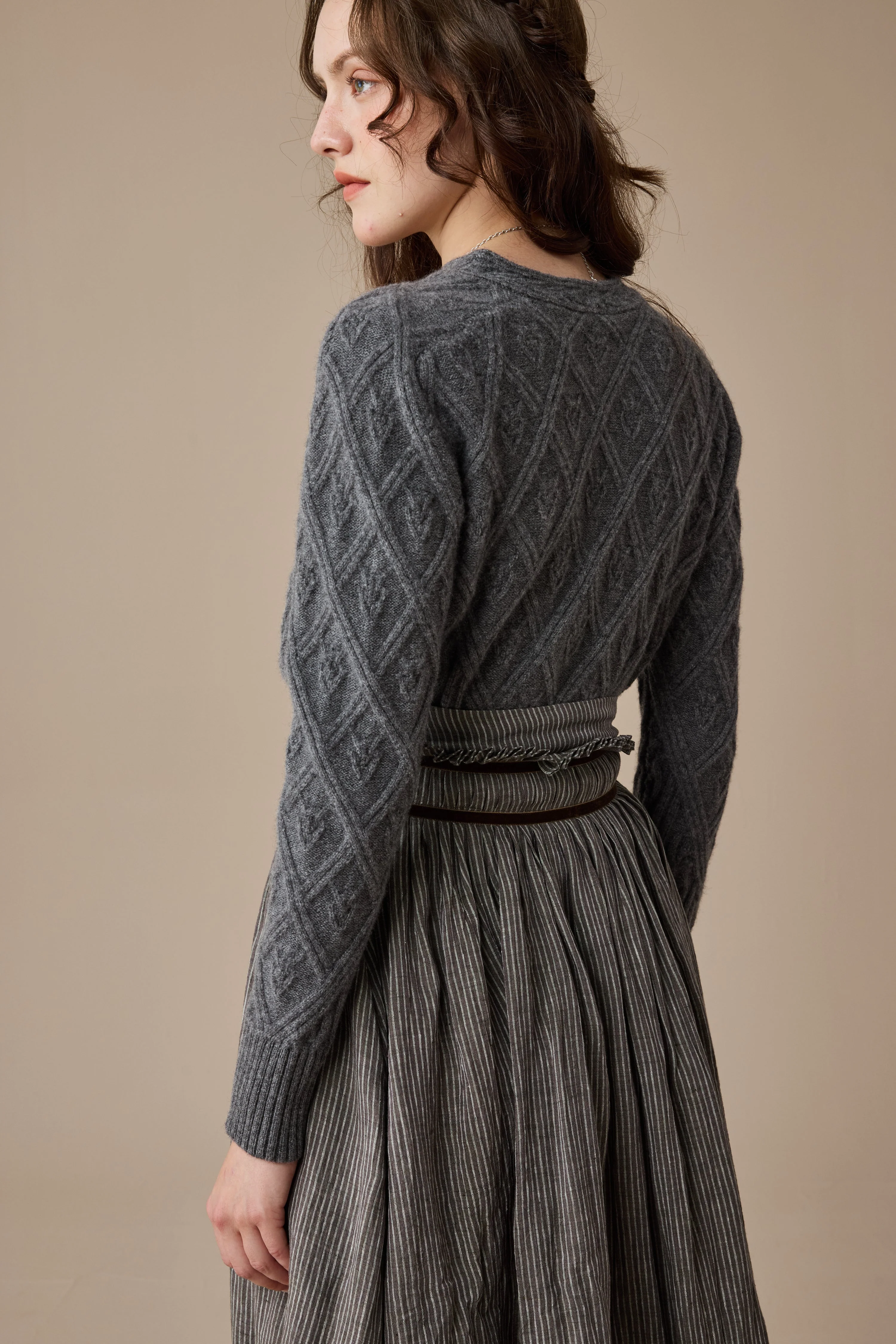 Flurry 17 | 100% Wool Sculptured Knitwear Cardigan - Image 14