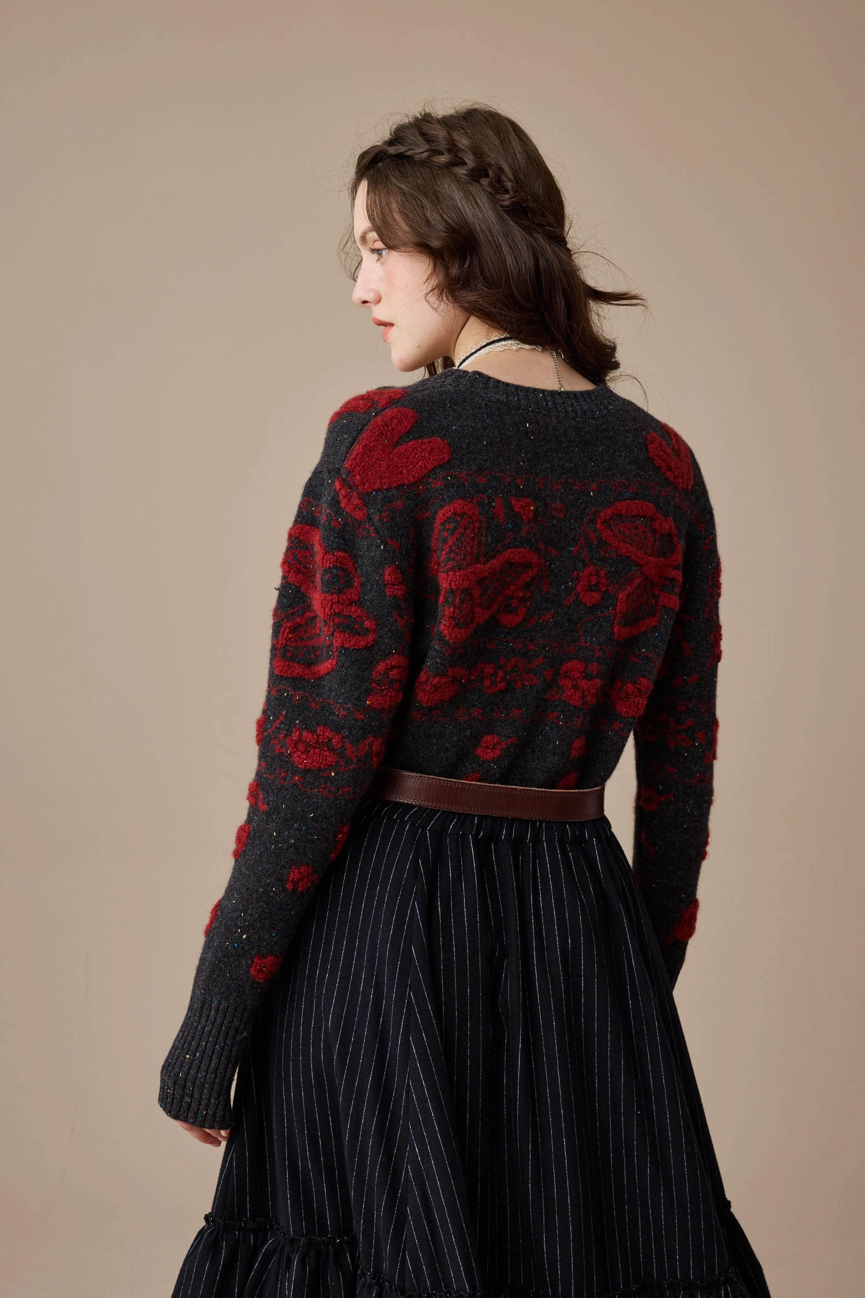 Nutcracker 24 |100% Wool Floral Jumper Sweater - Image 18