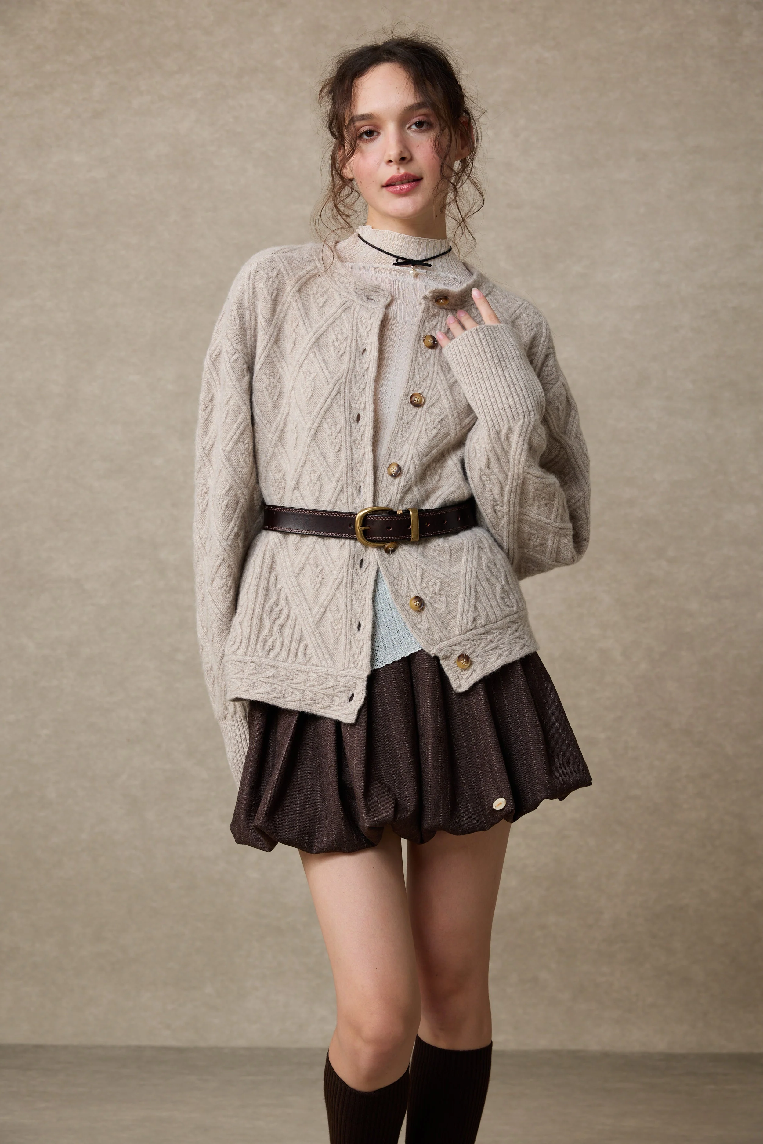 Flurry 17 | 100% Wool Sculptured Knitwear Cardigan - Image 18