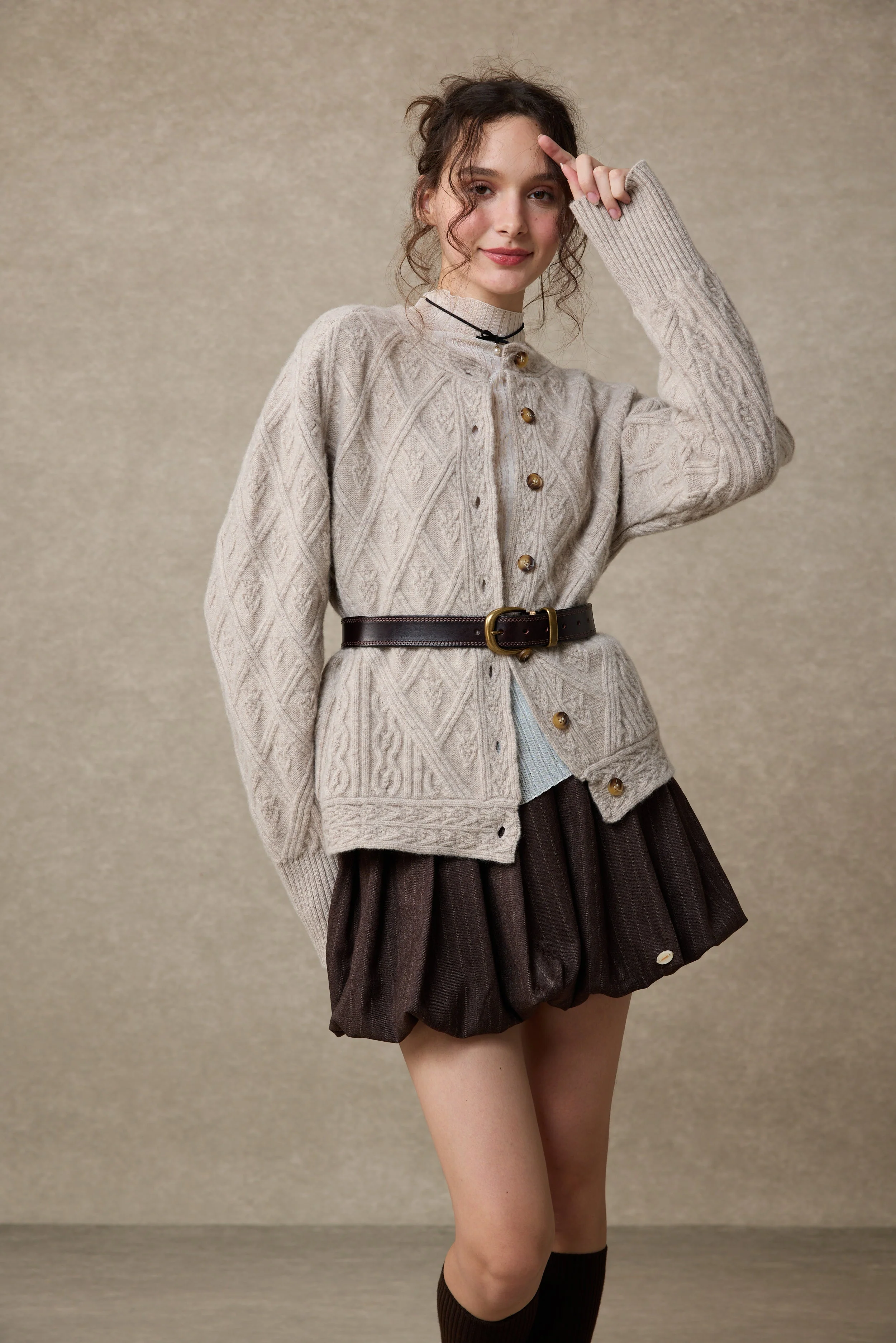Flurry 17 | 100% Wool Sculptured Knitwear Cardigan - Image 19