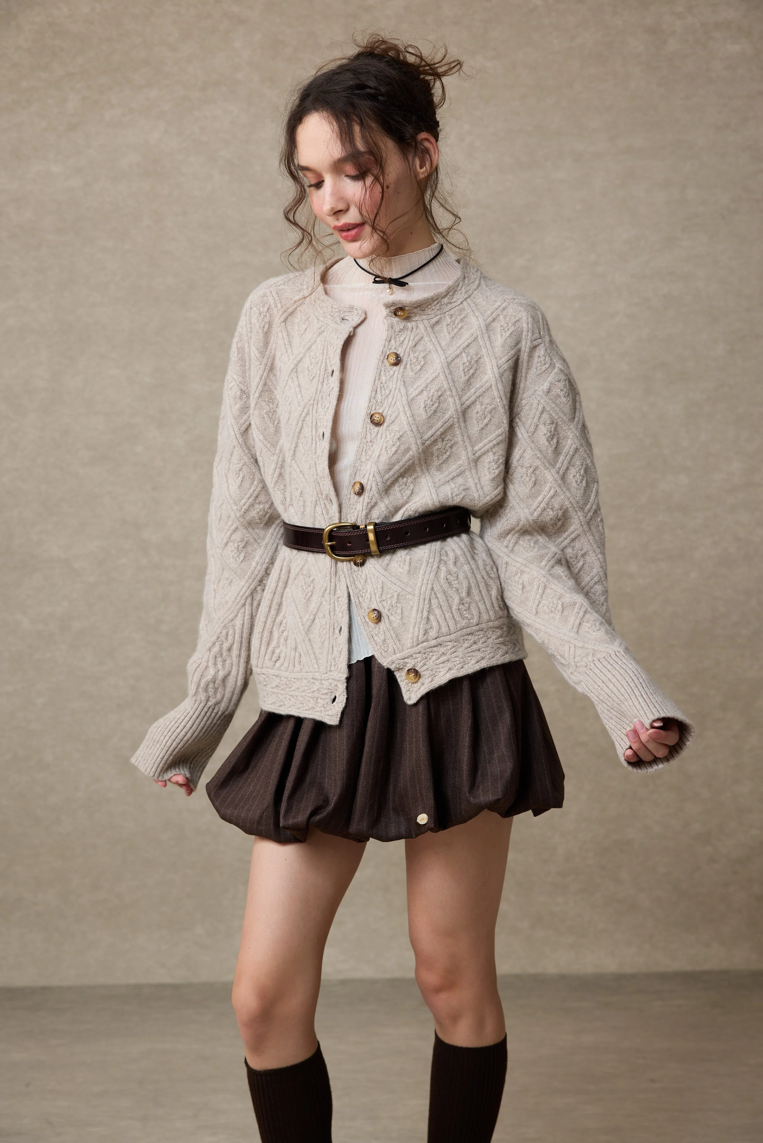 Flurry 17 | 100% Wool Sculptured Knitwear Cardigan - Image 20