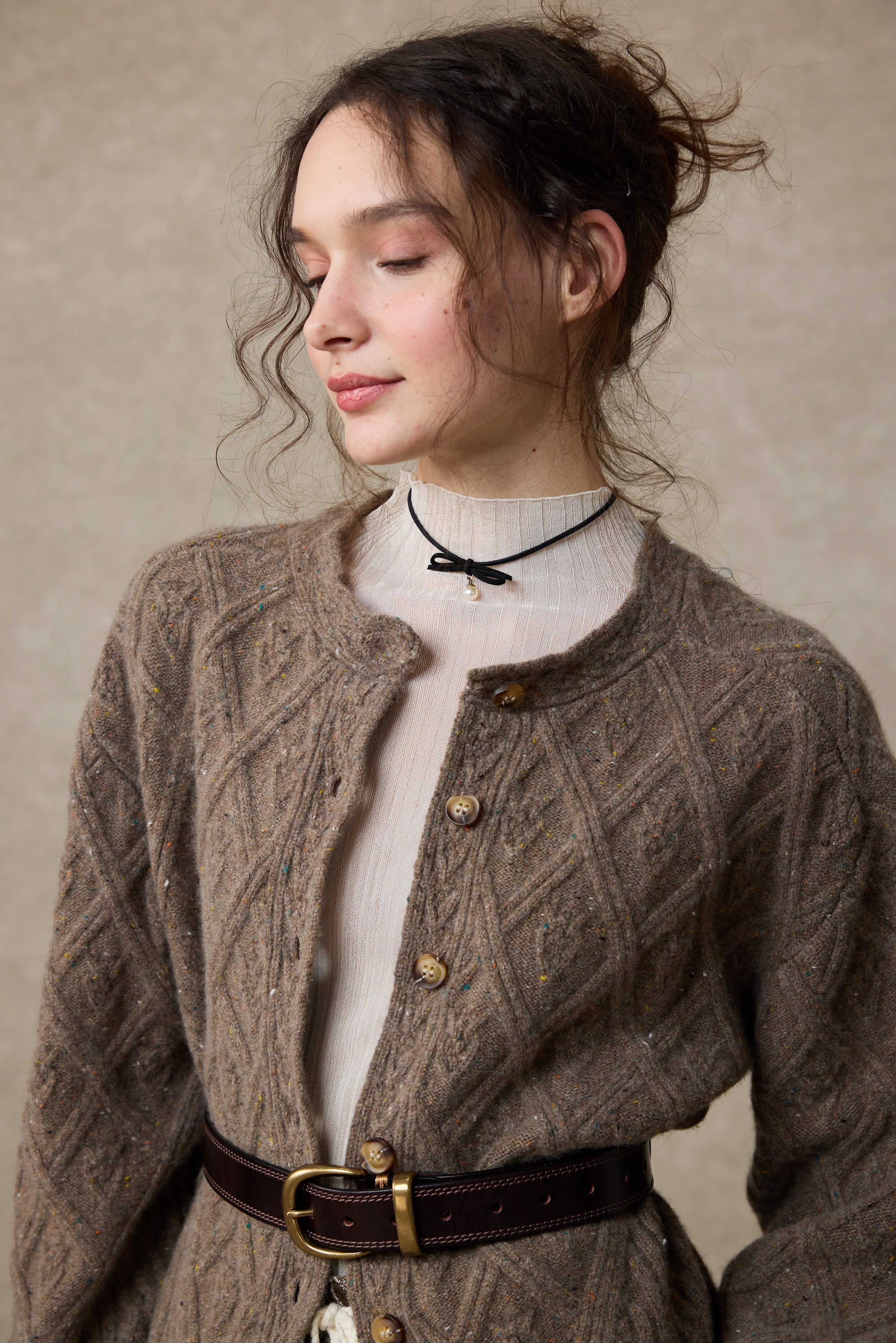 Flurry 17 | 100% Wool Sculptured Knitwear Cardigan - Image 23