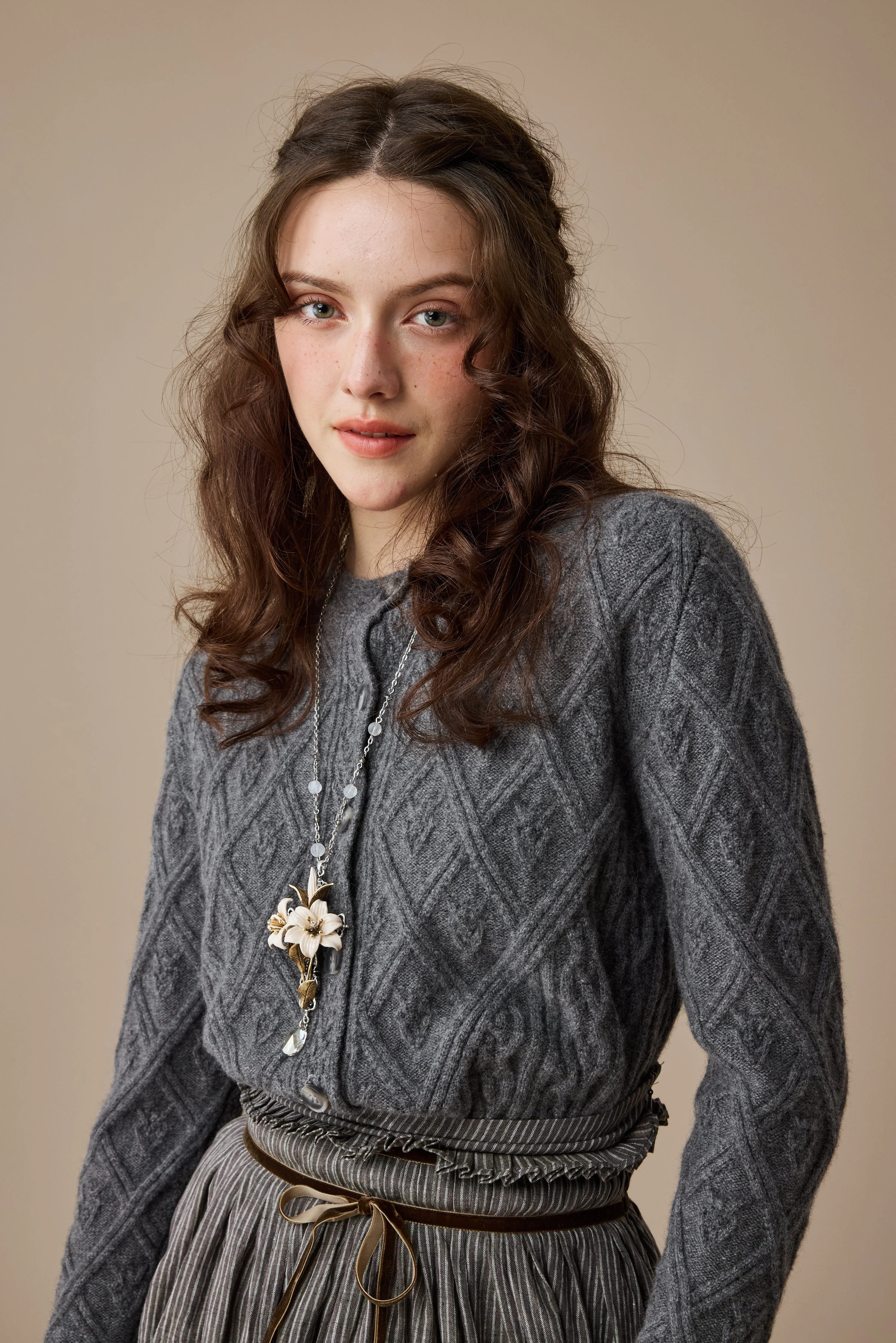 Flurry 17 | 100% Wool Sculptured Knitwear Cardigan - Image 12