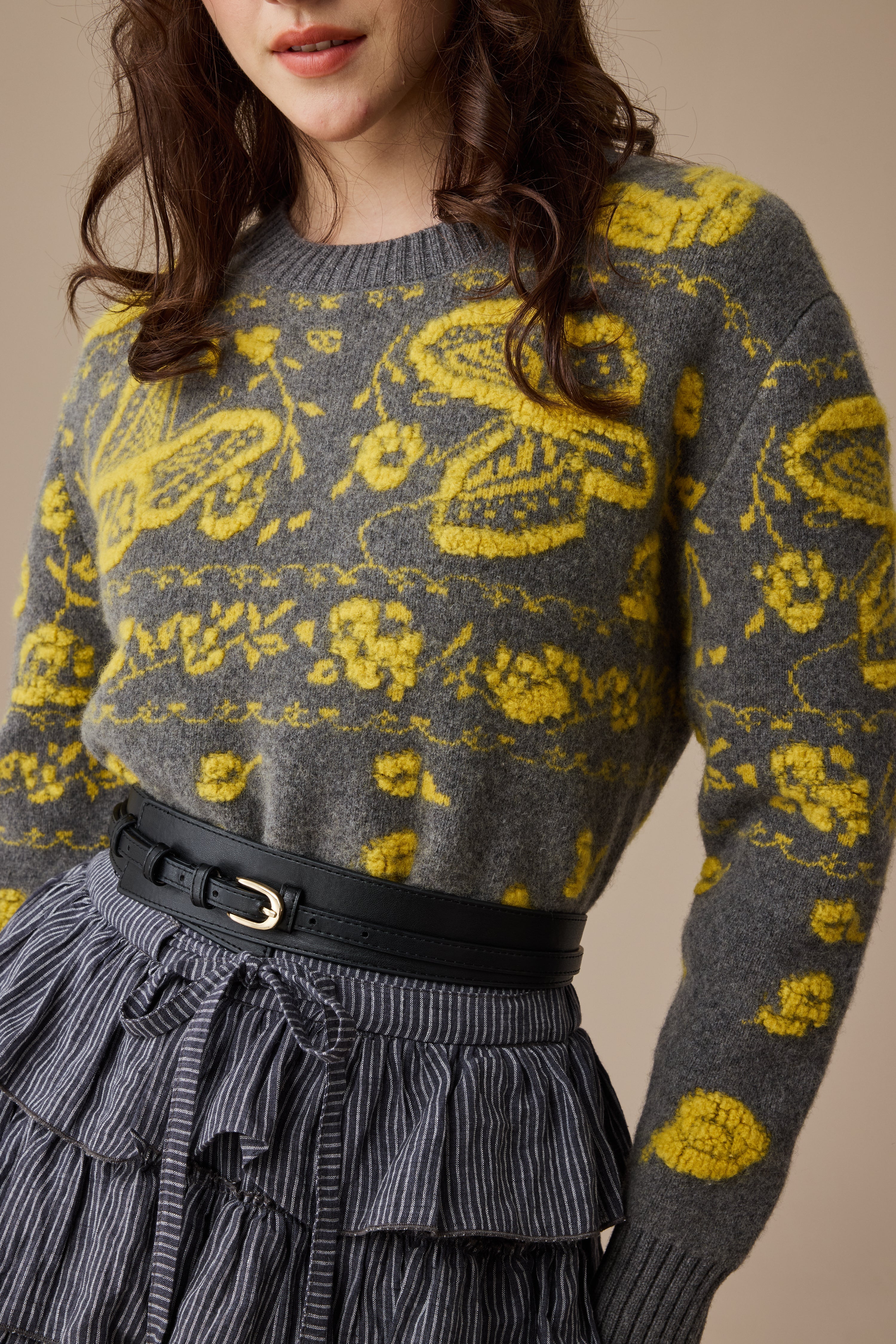 Nutcracker 24 |100% Wool Floral Jumper Sweater - Image 9