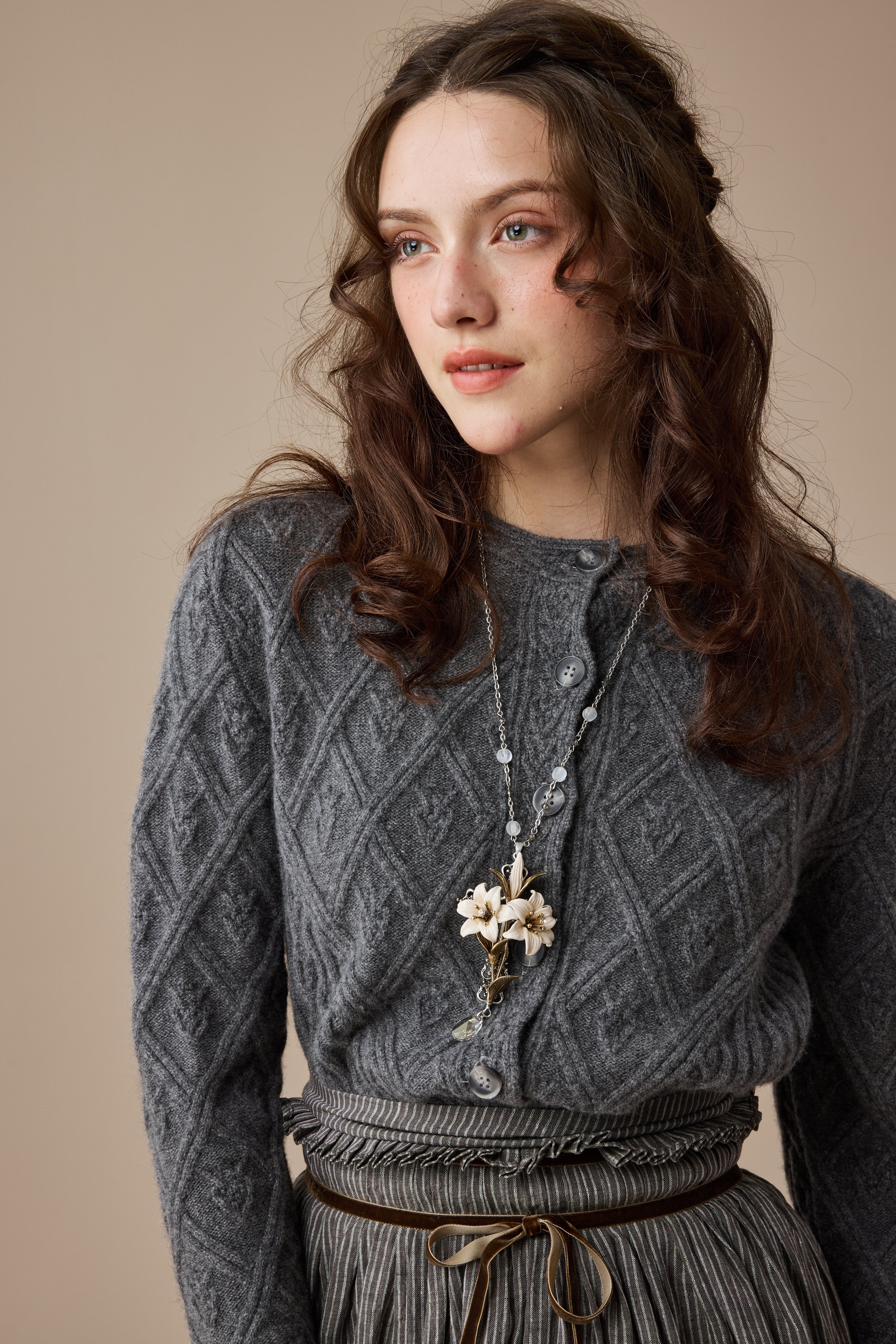 Flurry 17 | 100% Wool Sculptured Knitwear Cardigan - Image 28