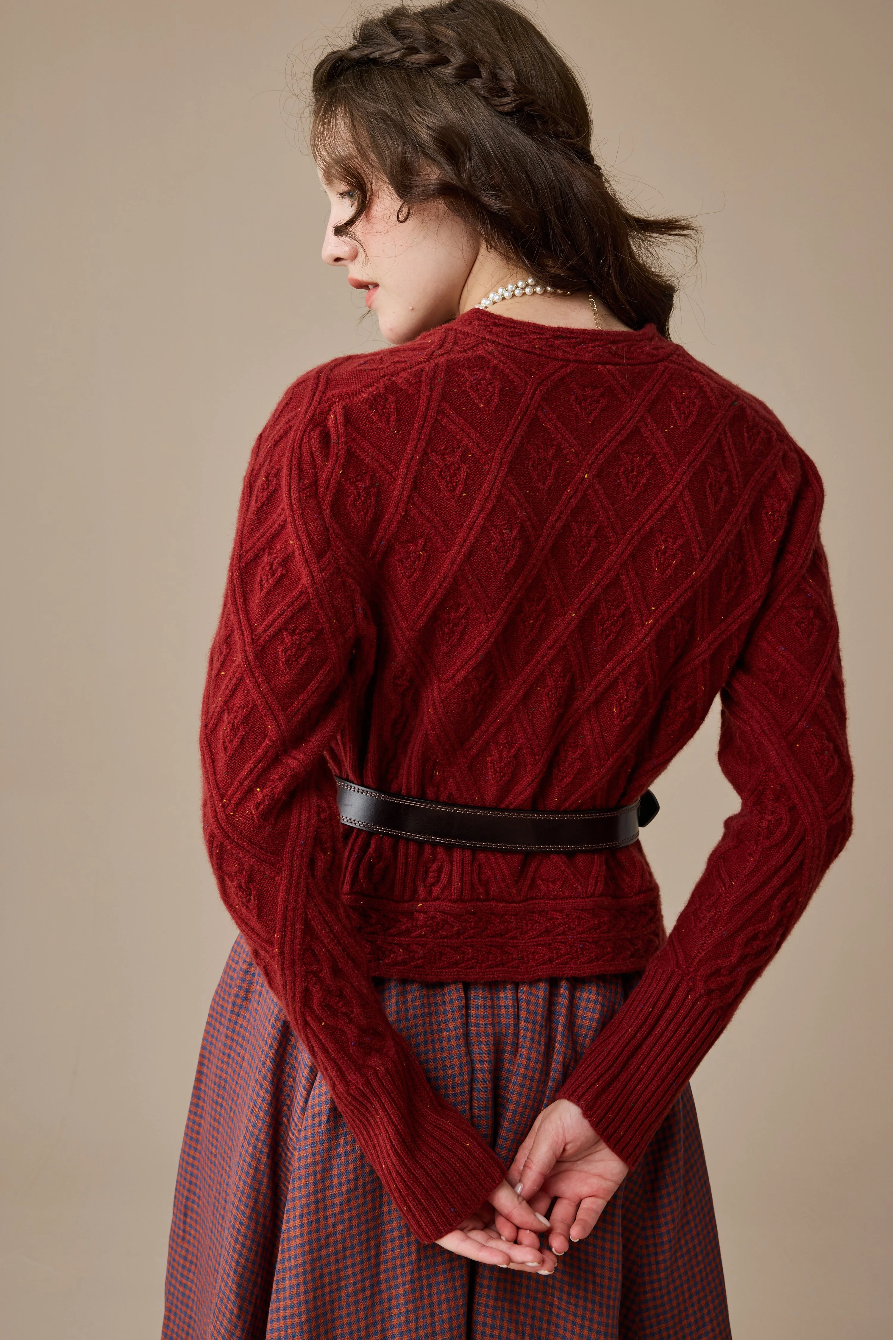 Flurry 17 | 100% Wool Sculptured Knitwear Cardigan - Image 9