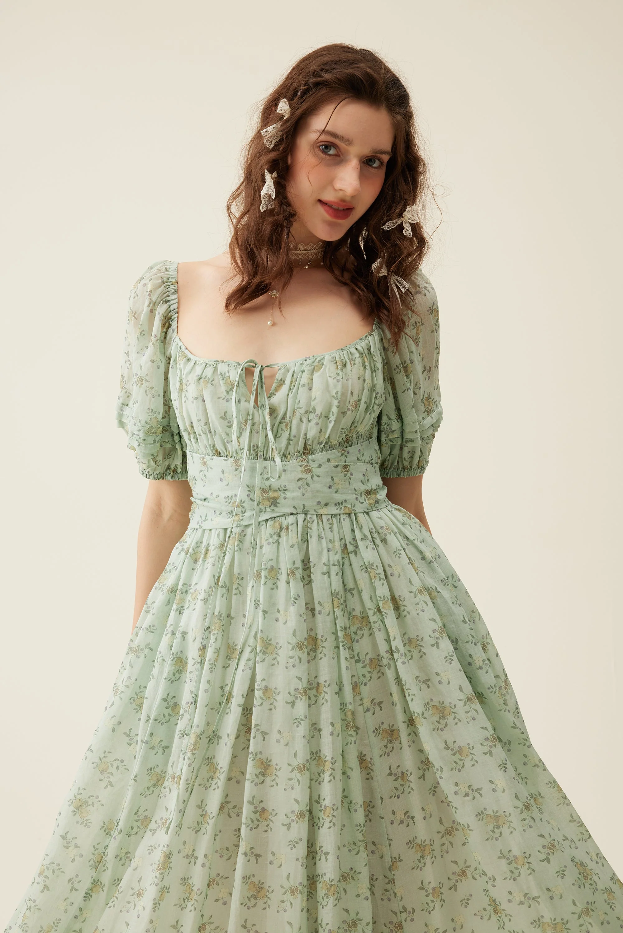 BERGAMOTE 20 |Floral Linen Dress - Image 32
