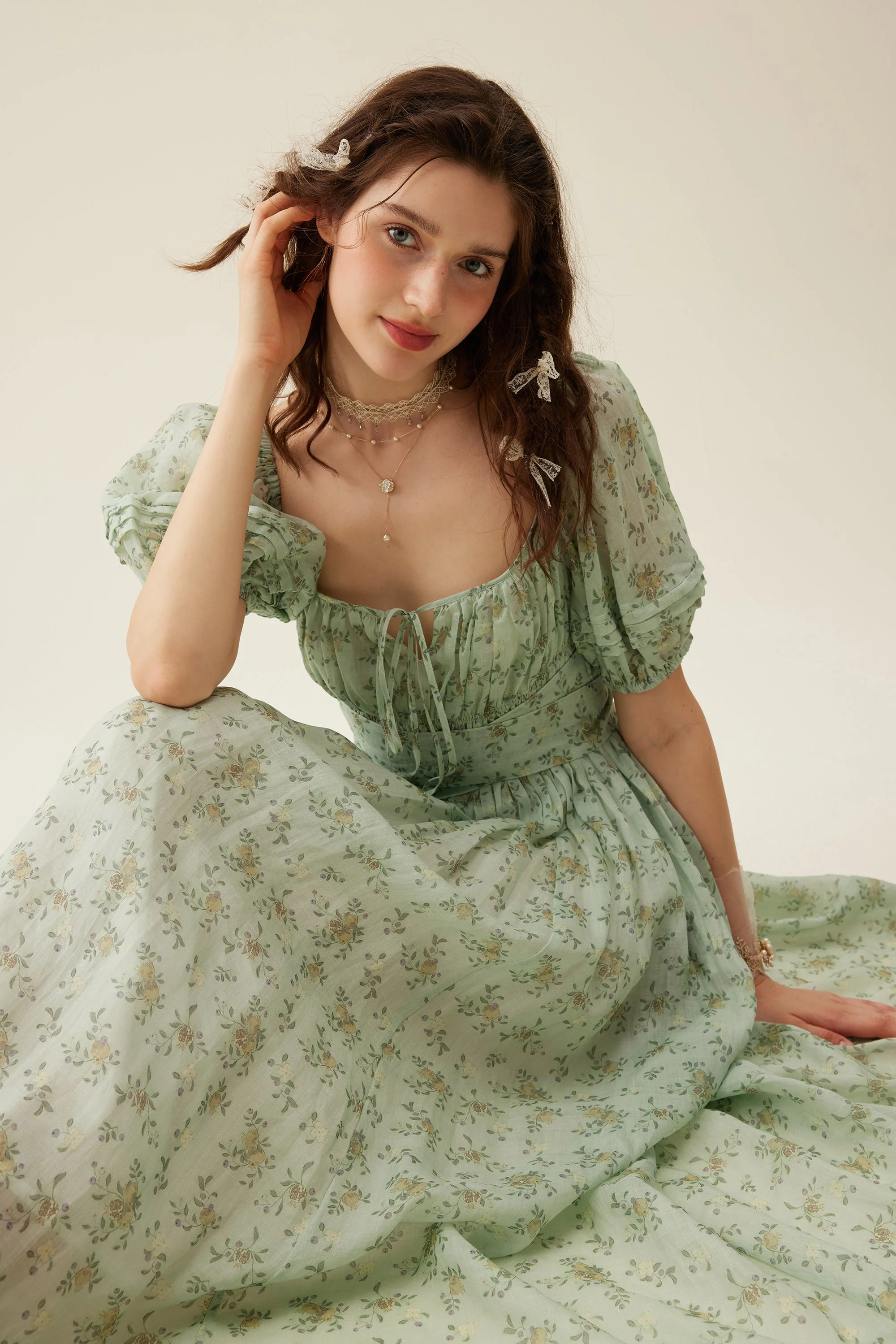 BERGAMOTE 20 |Floral Linen Dress - Image 31