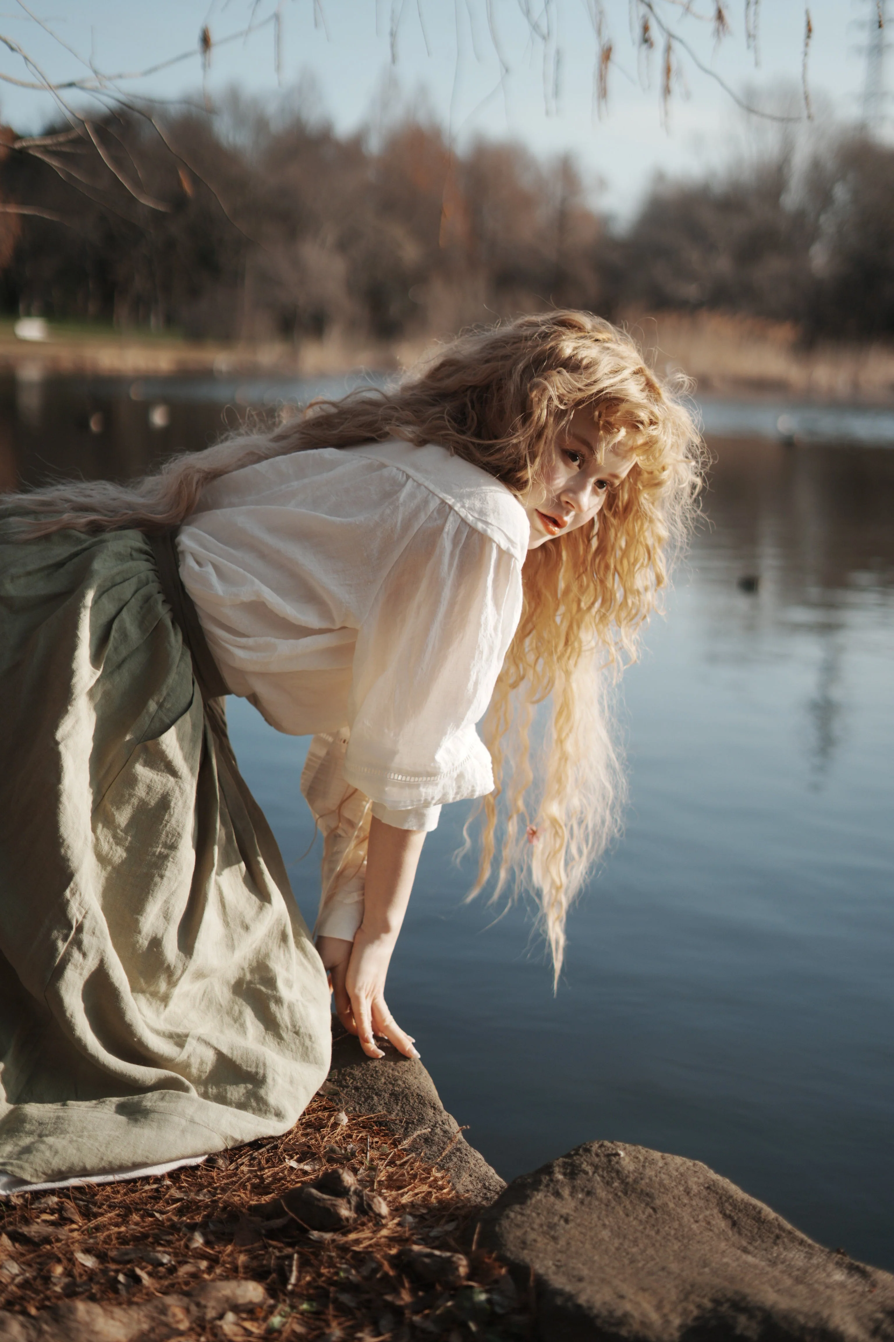 Daisy 03 | Pastel Green Linen Skirt - Image 5