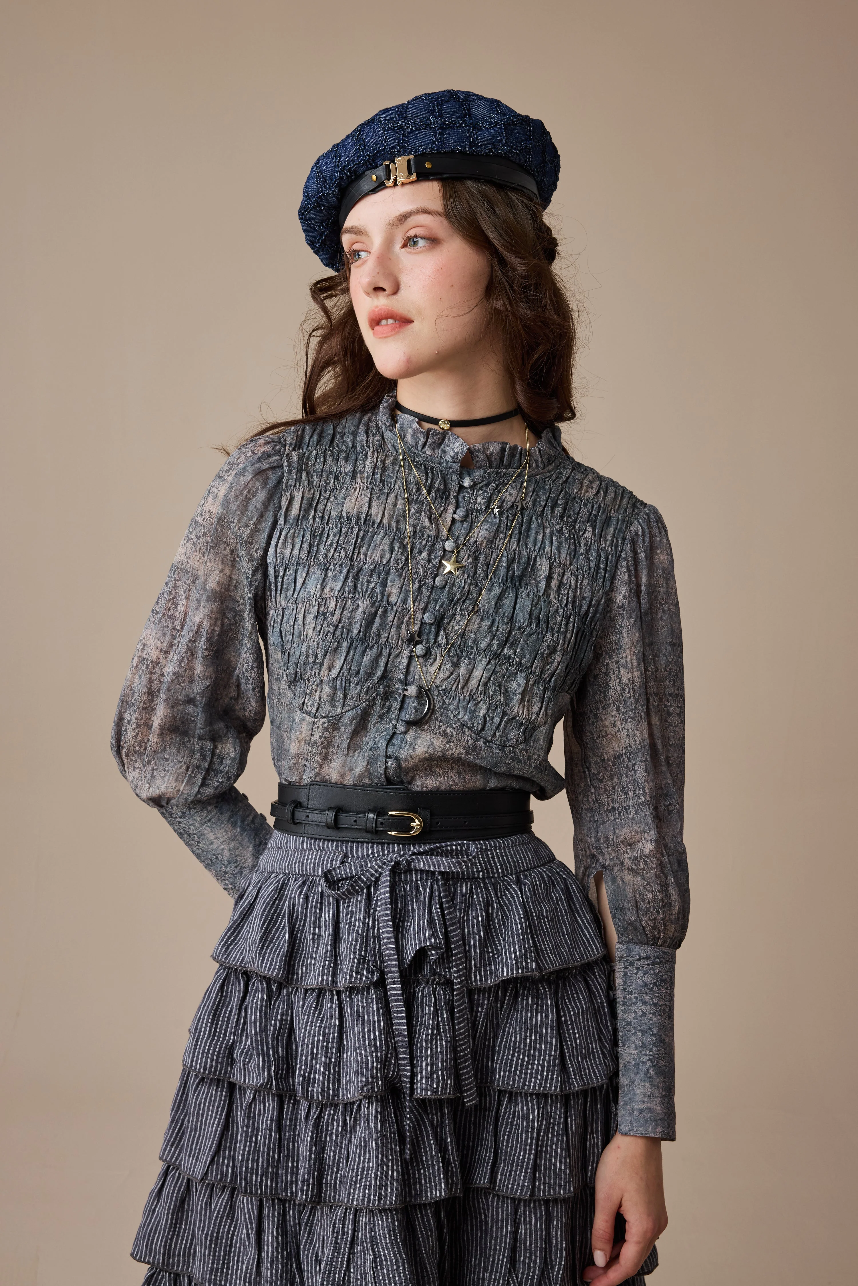 Ischia 14 | Layered petal linen skirt - Image 12