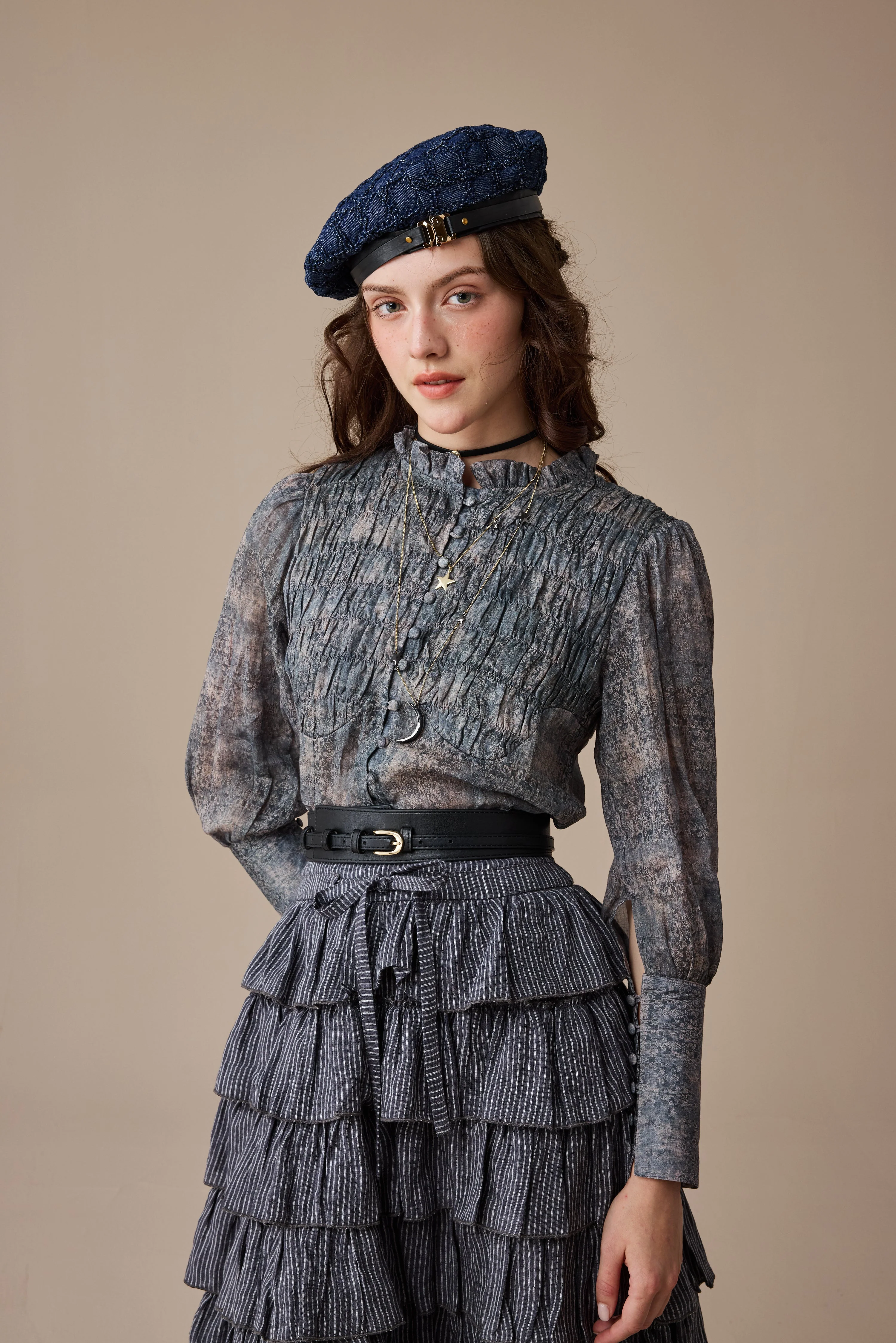 Ischia 14 | Layered petal linen skirt - Image 13