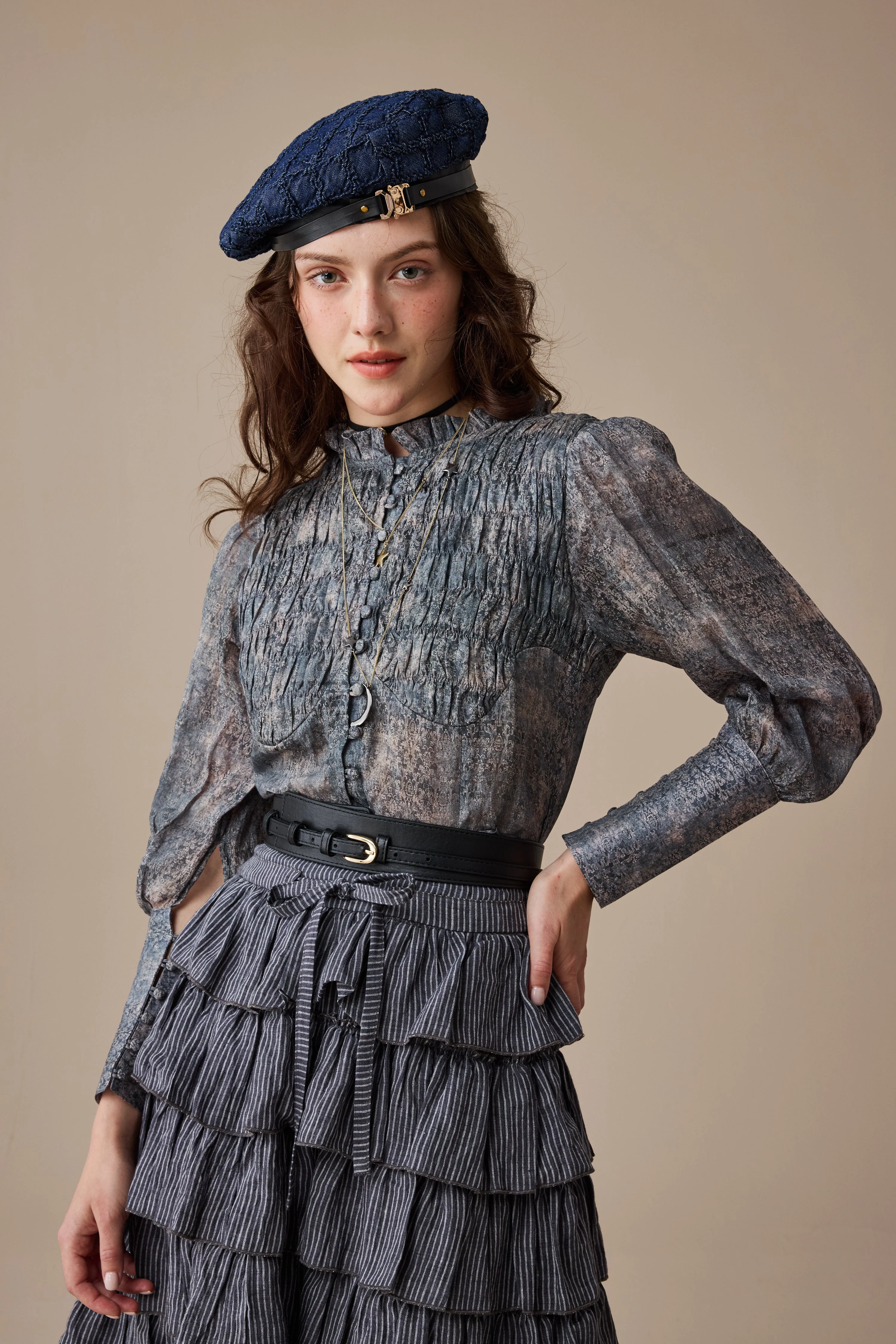 Ischia 14 | Layered petal linen skirt - Image 14