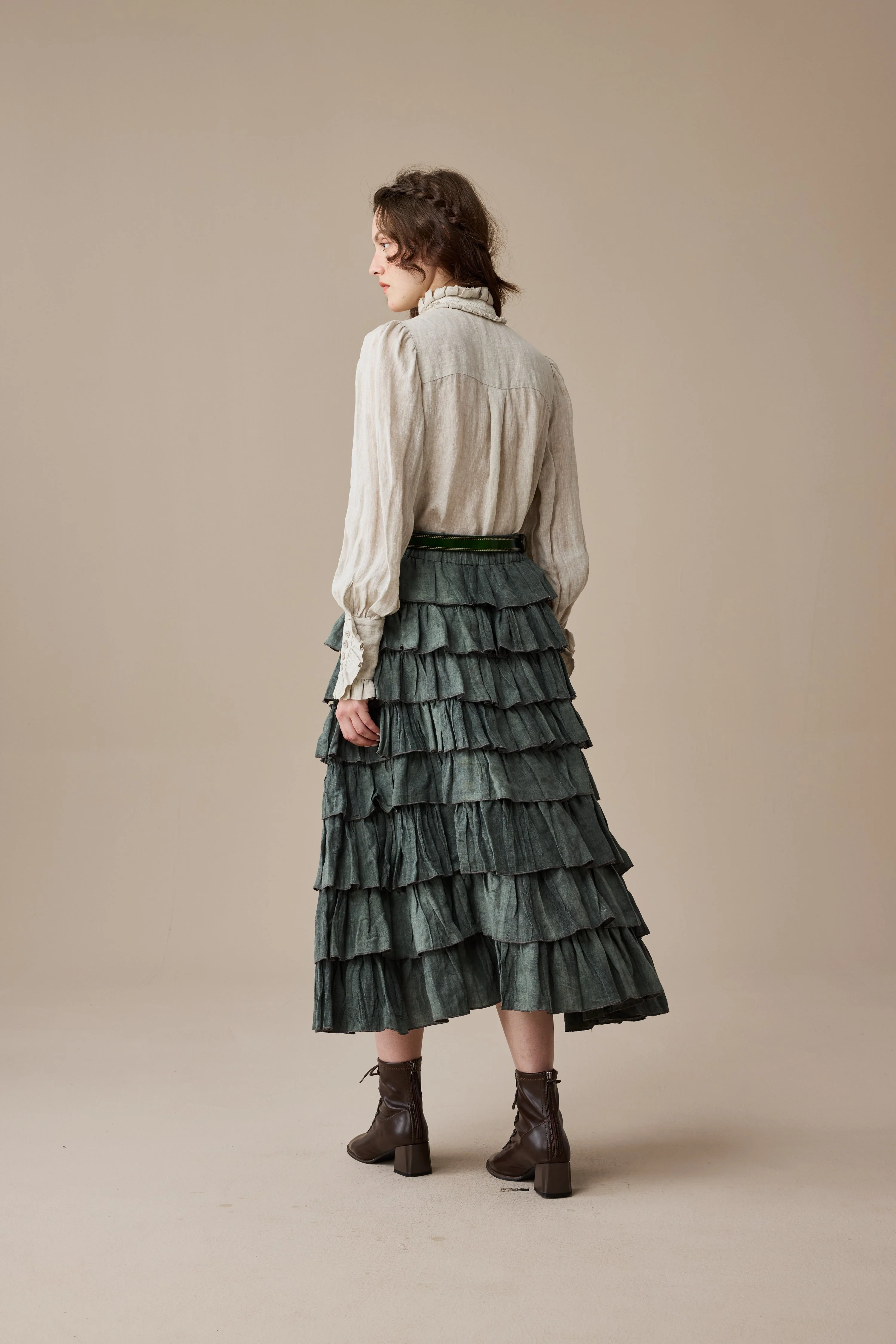 Ischia 14 | Layered petal linen skirt - Image 21
