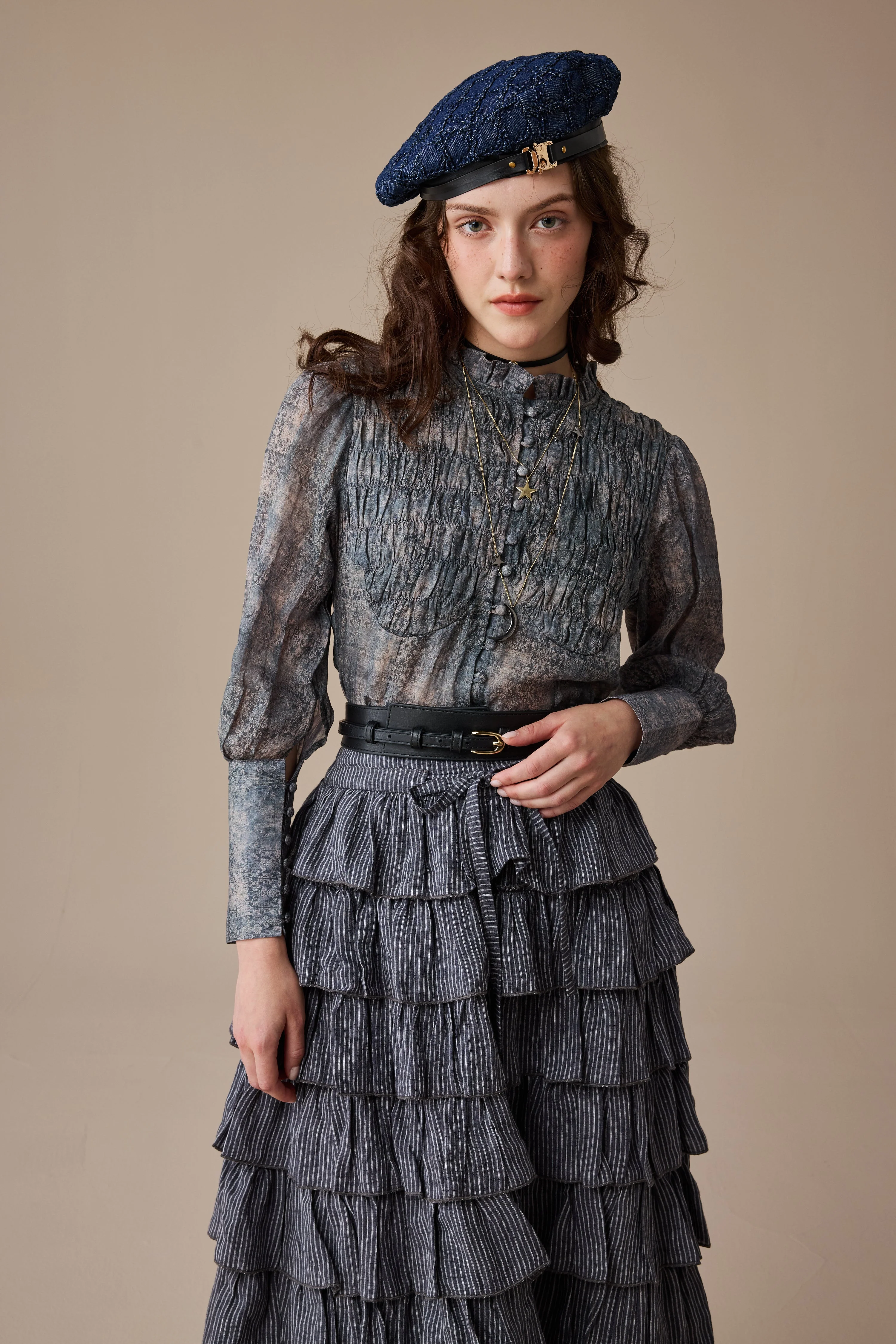 Ischia 14 | Layered petal linen skirt - Image 3