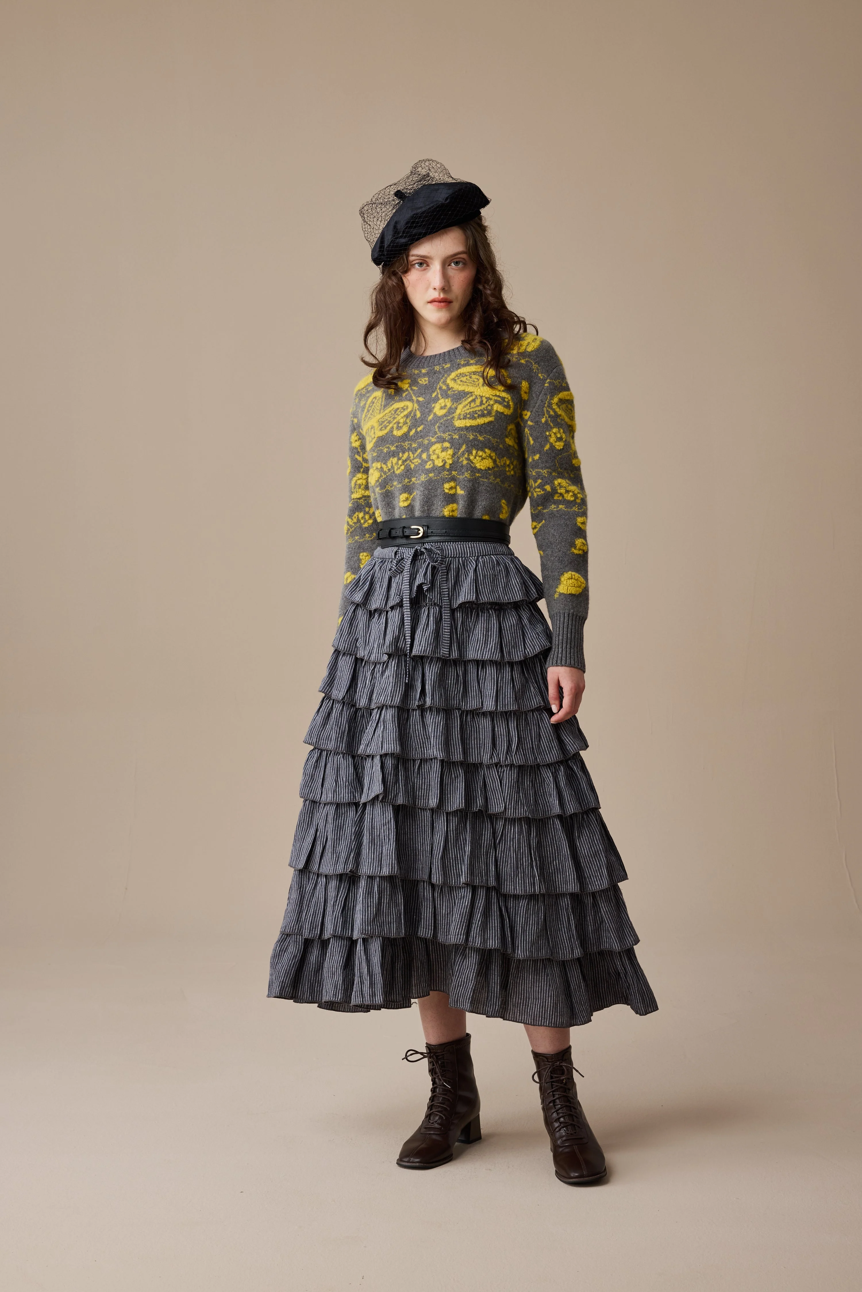 Ischia 14 | Layered petal linen skirt - Image 8