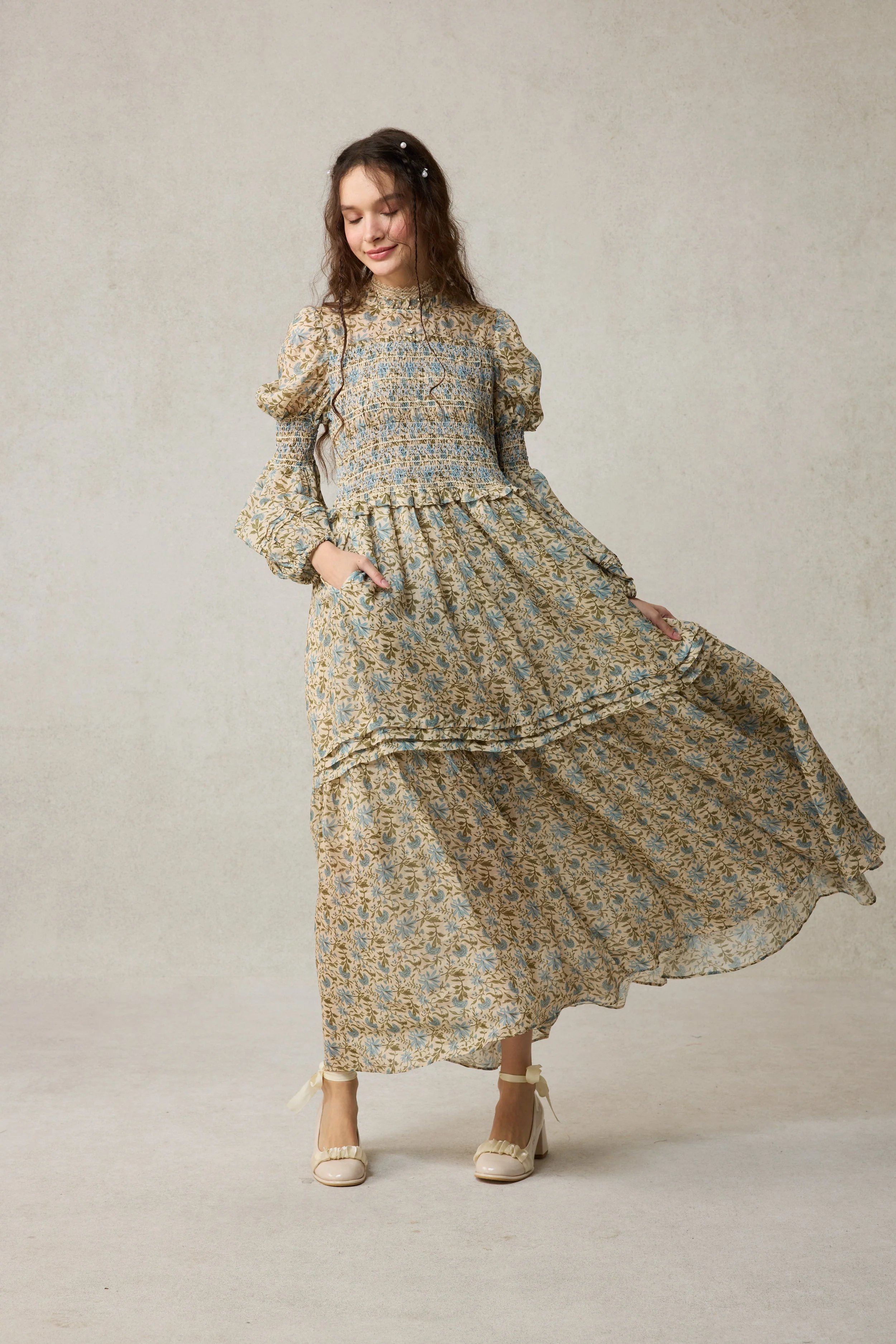 Jane 33 |Edward Smocking Linen Dress Chemise - Image 25