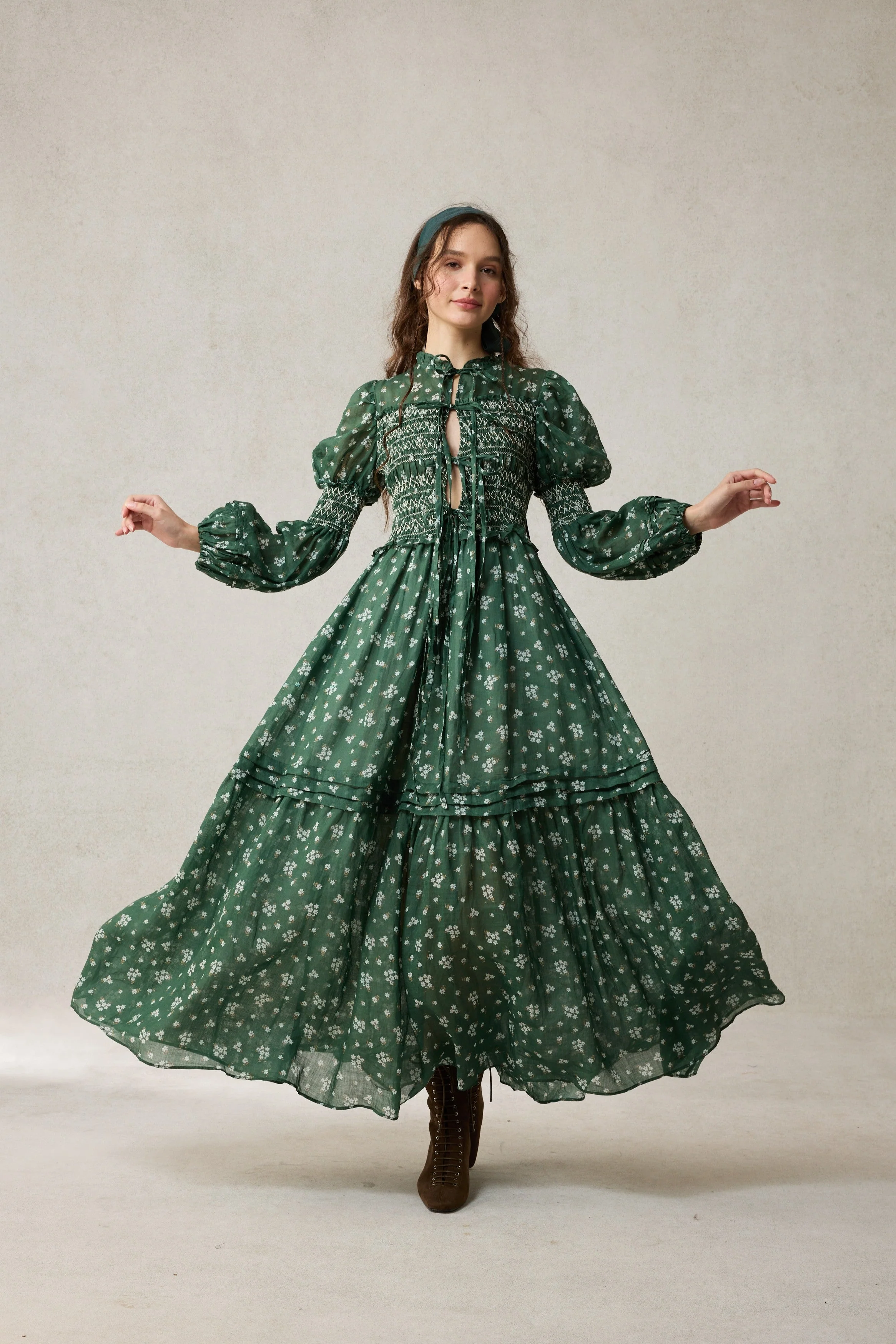 Jane 33 |Edward Smocking Linen Dress Chemise - Image 21