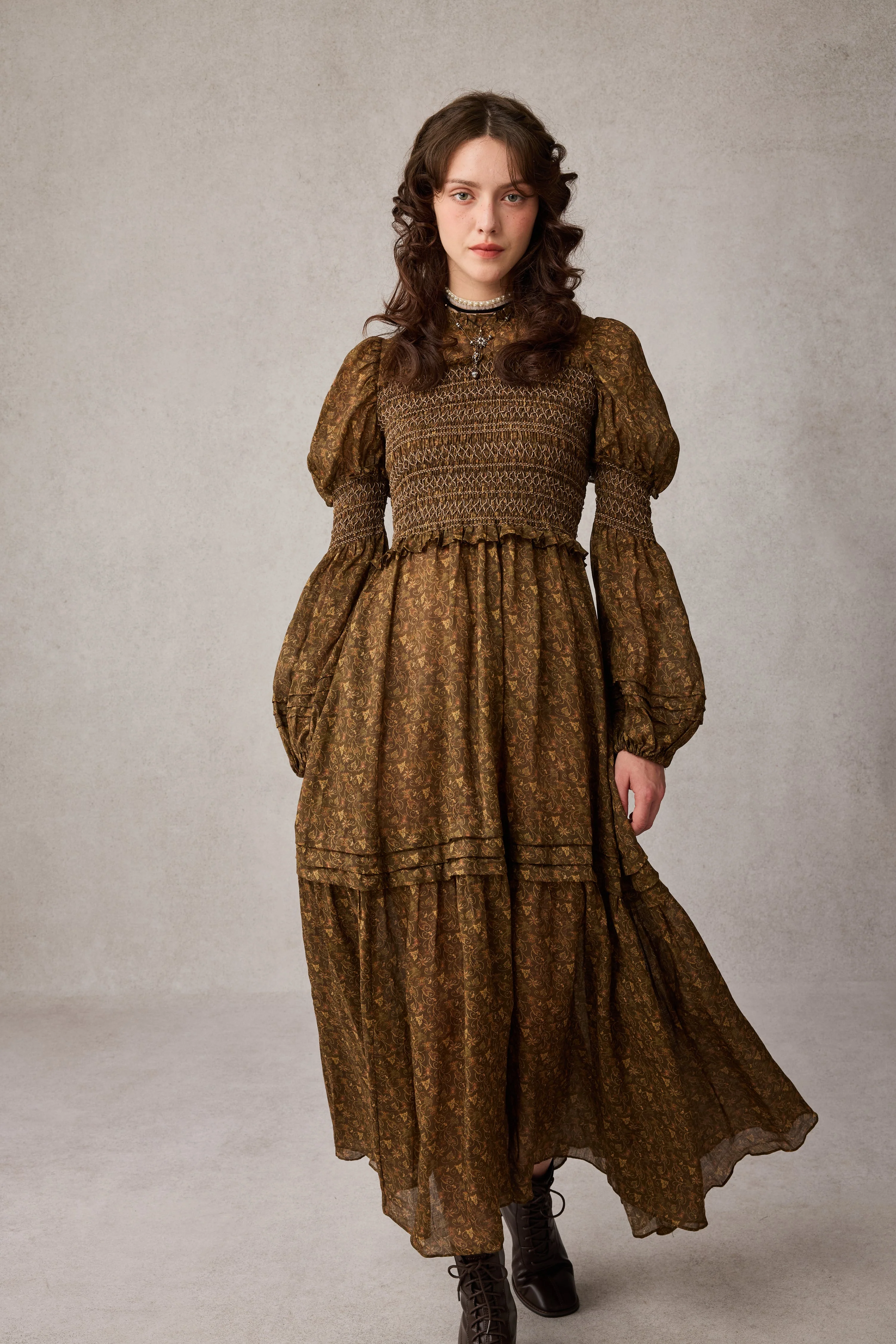 Jane 33 |Edward Smocking Linen Dress Chemise - Image 11