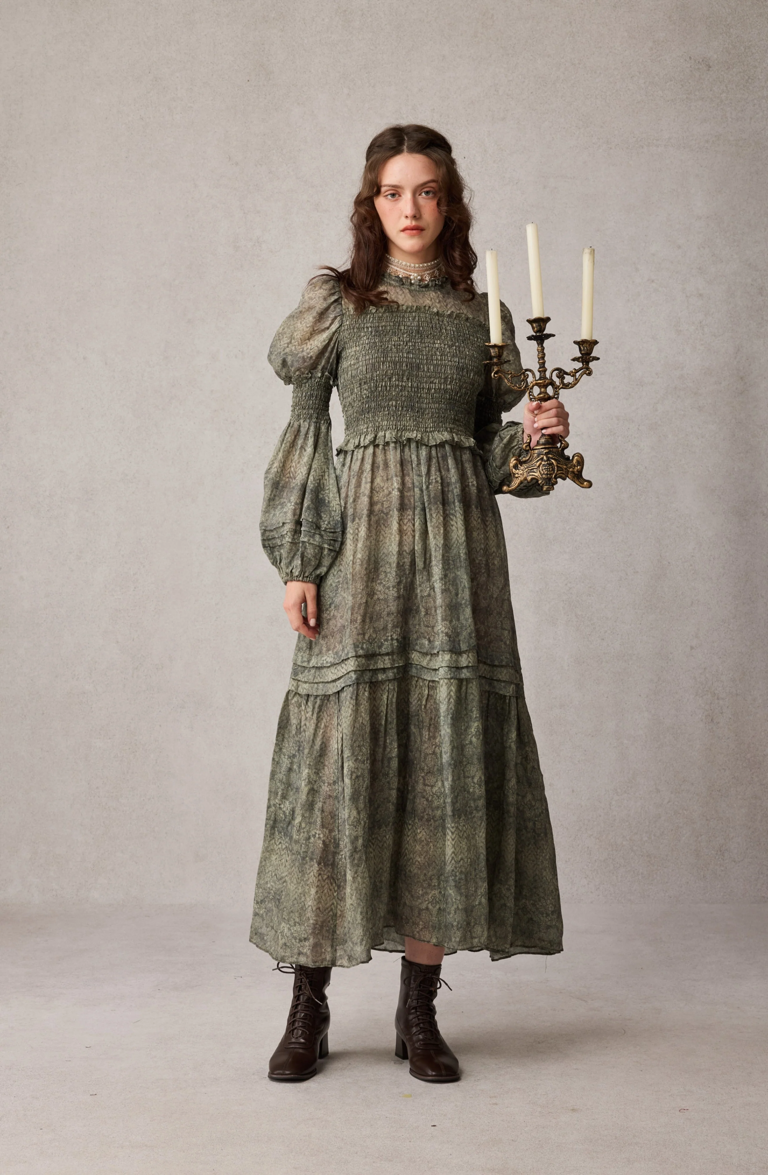 Jane 33 |Edward Smocking Linen Dress Chemise - Image 12