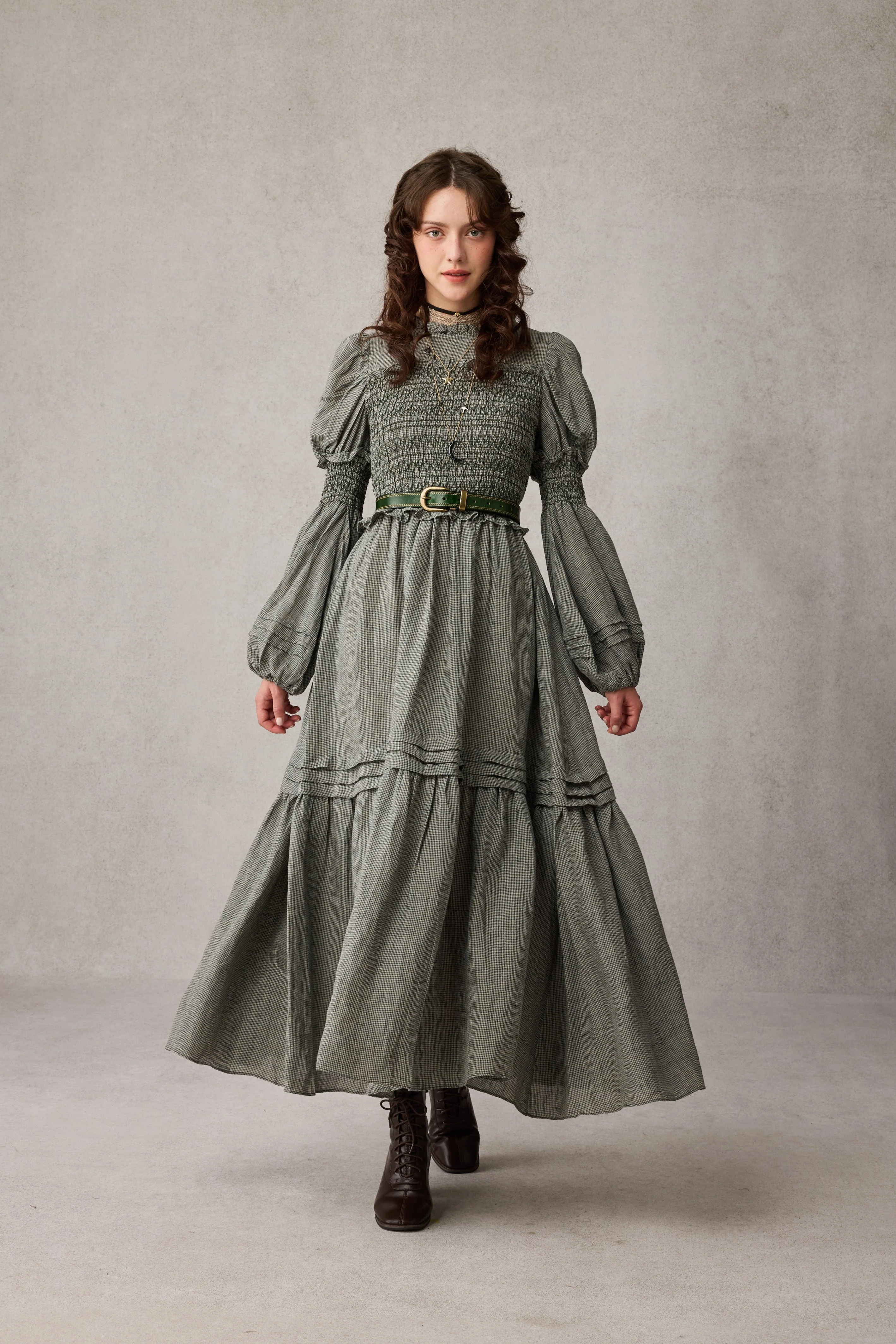 Jane 33 |Edward Smocking Linen Dress Chemise - Image 13