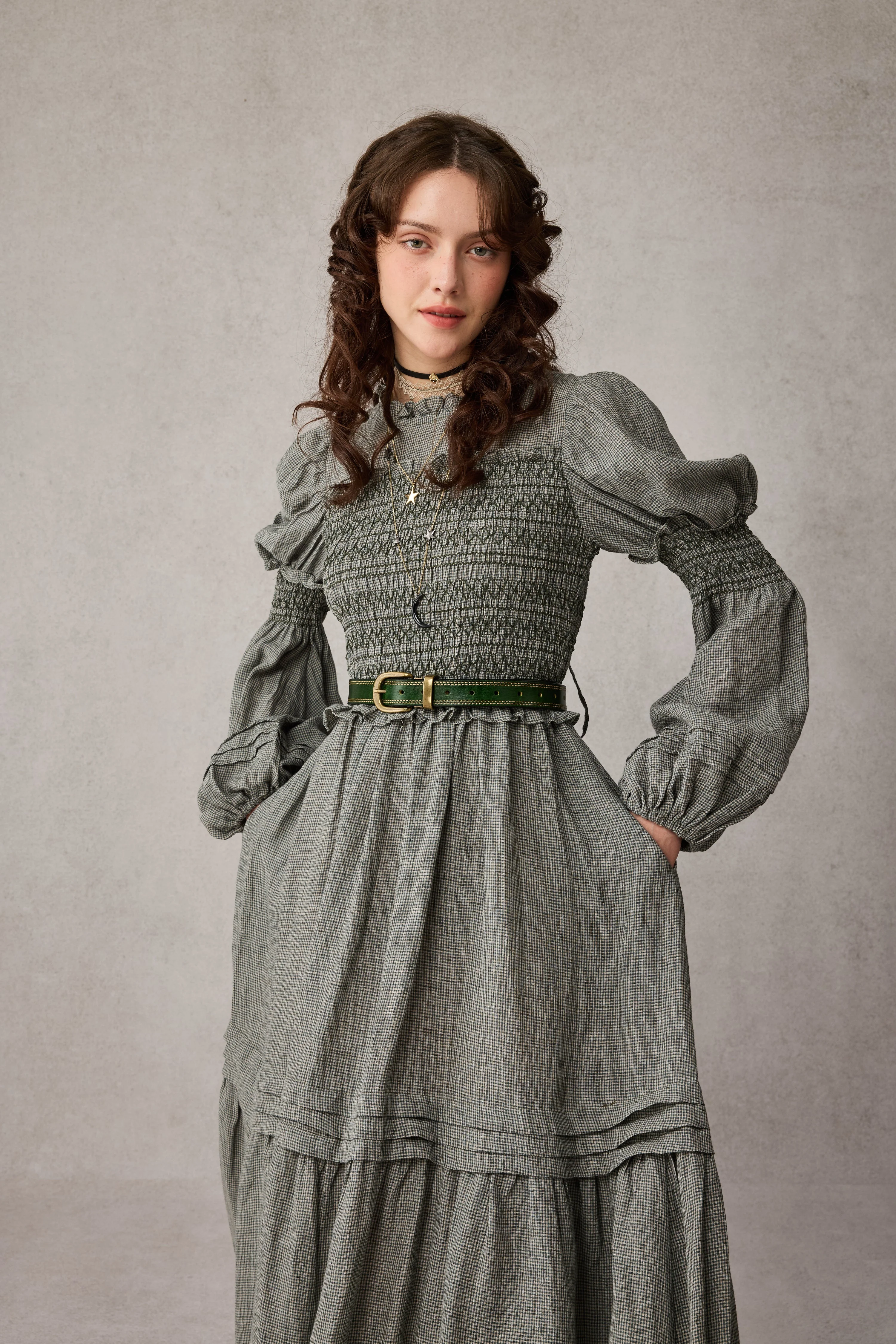 Jane 33 |Edward Smocking Linen Dress Chemise - Image 19