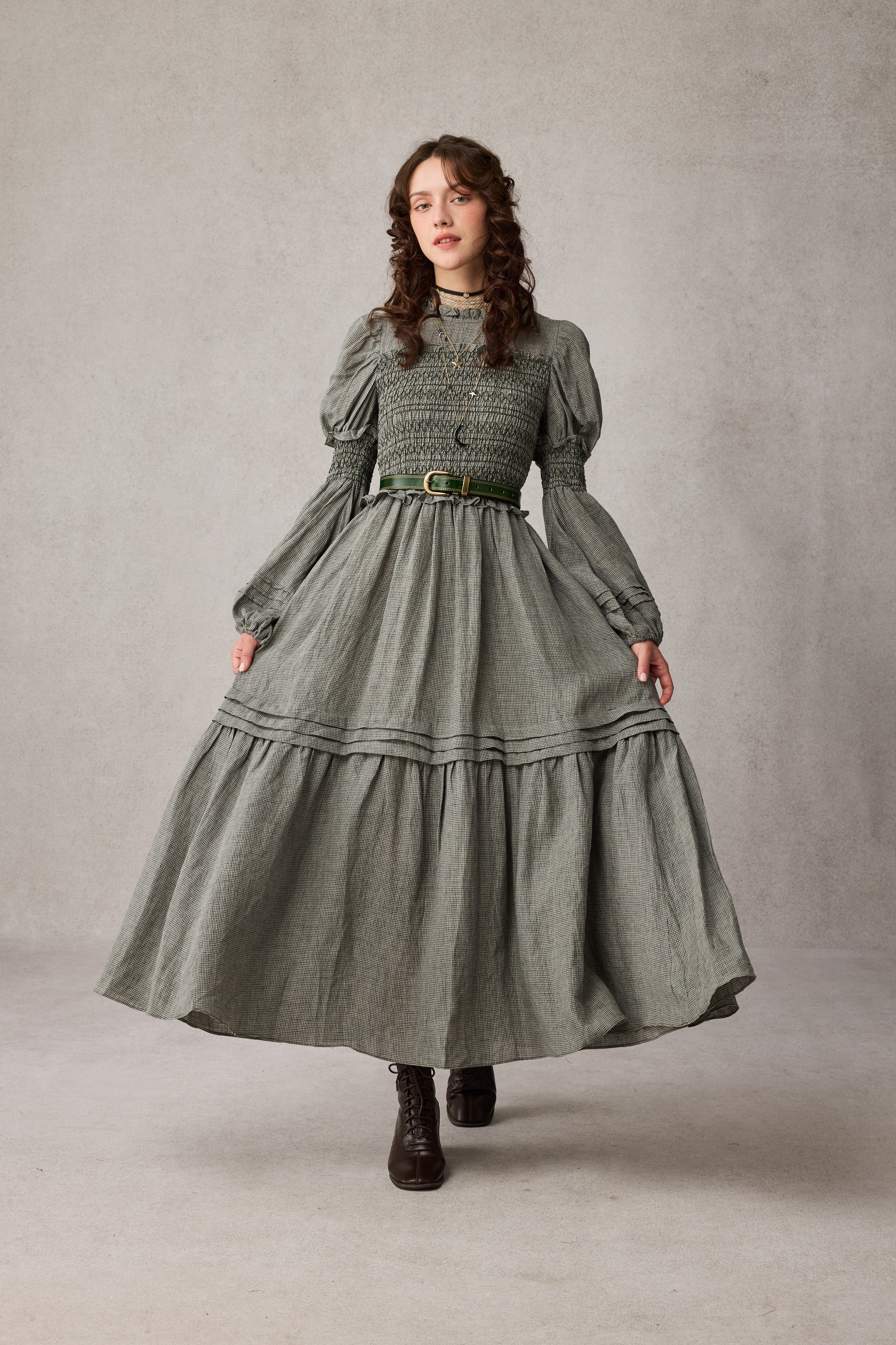 Jane 33 |Edward Smocking Linen Dress Chemise - Image 20