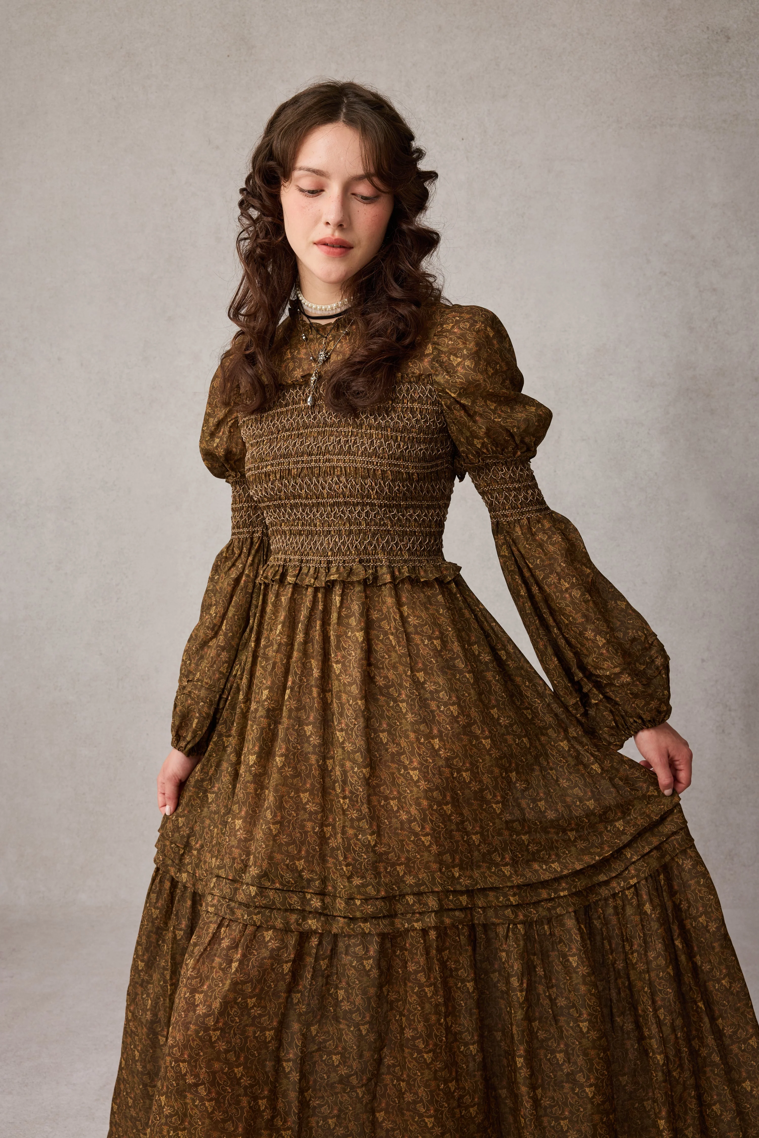 Jane 33 |Edward Smocking Linen Dress Chemise - Image 3