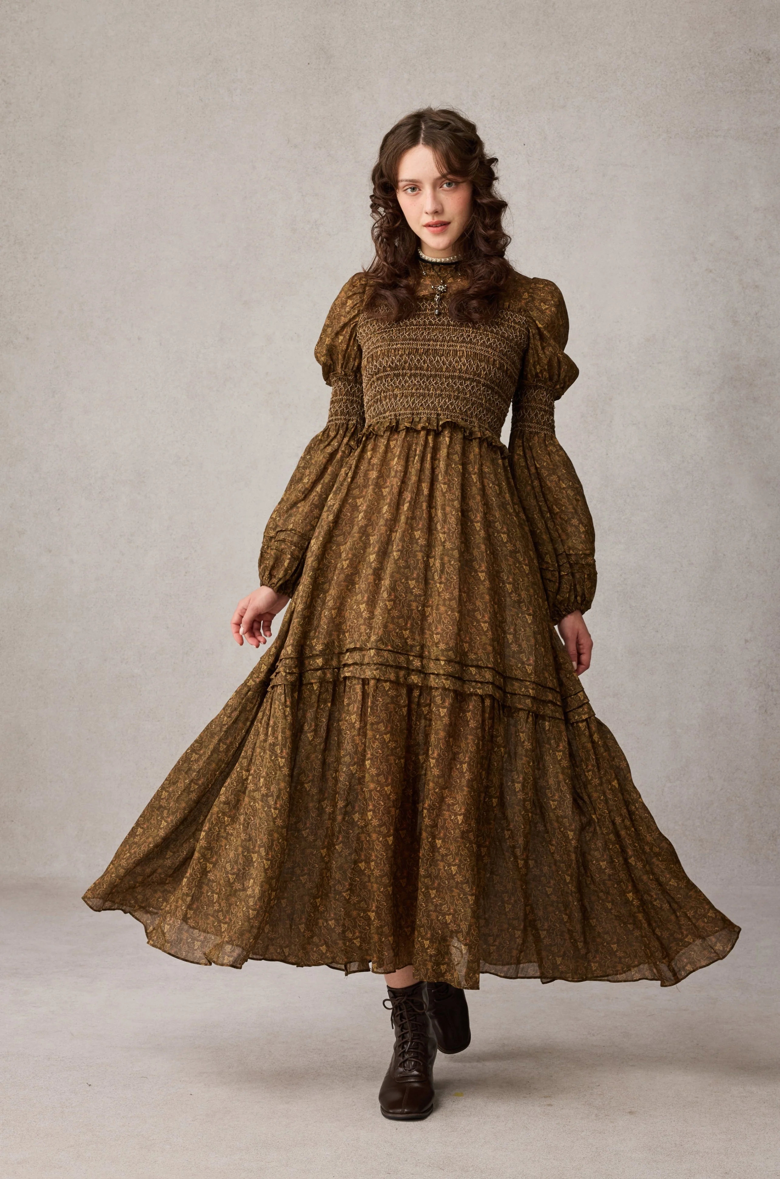 Jane 33 |Edward Smocking Linen Dress Chemise - Image 6