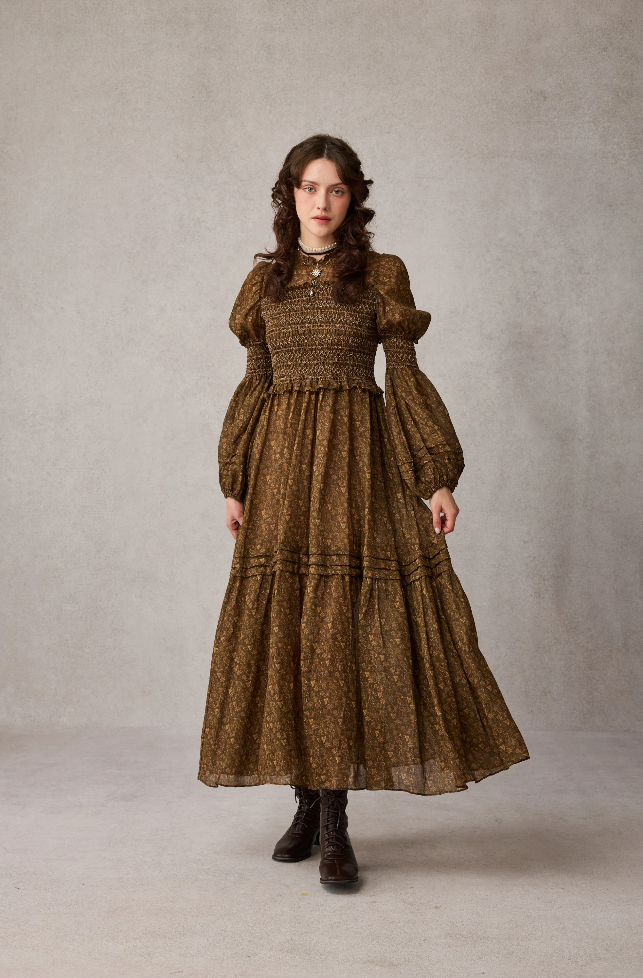 Jane 33 |Edward Smocking Linen Dress Chemise - Image 7