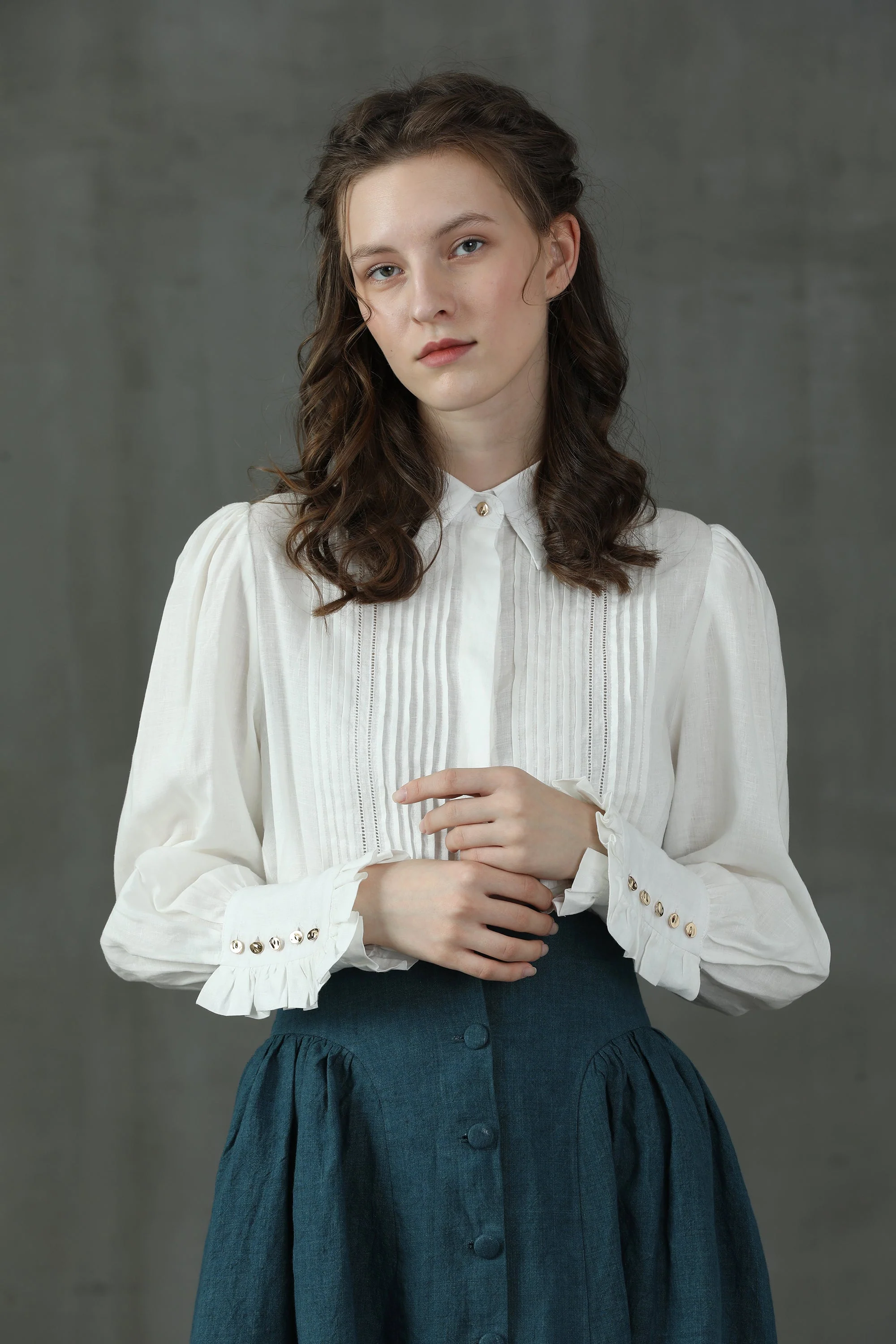 Jo March 31 | Accordion Pleated Linen Shirt - Image 3