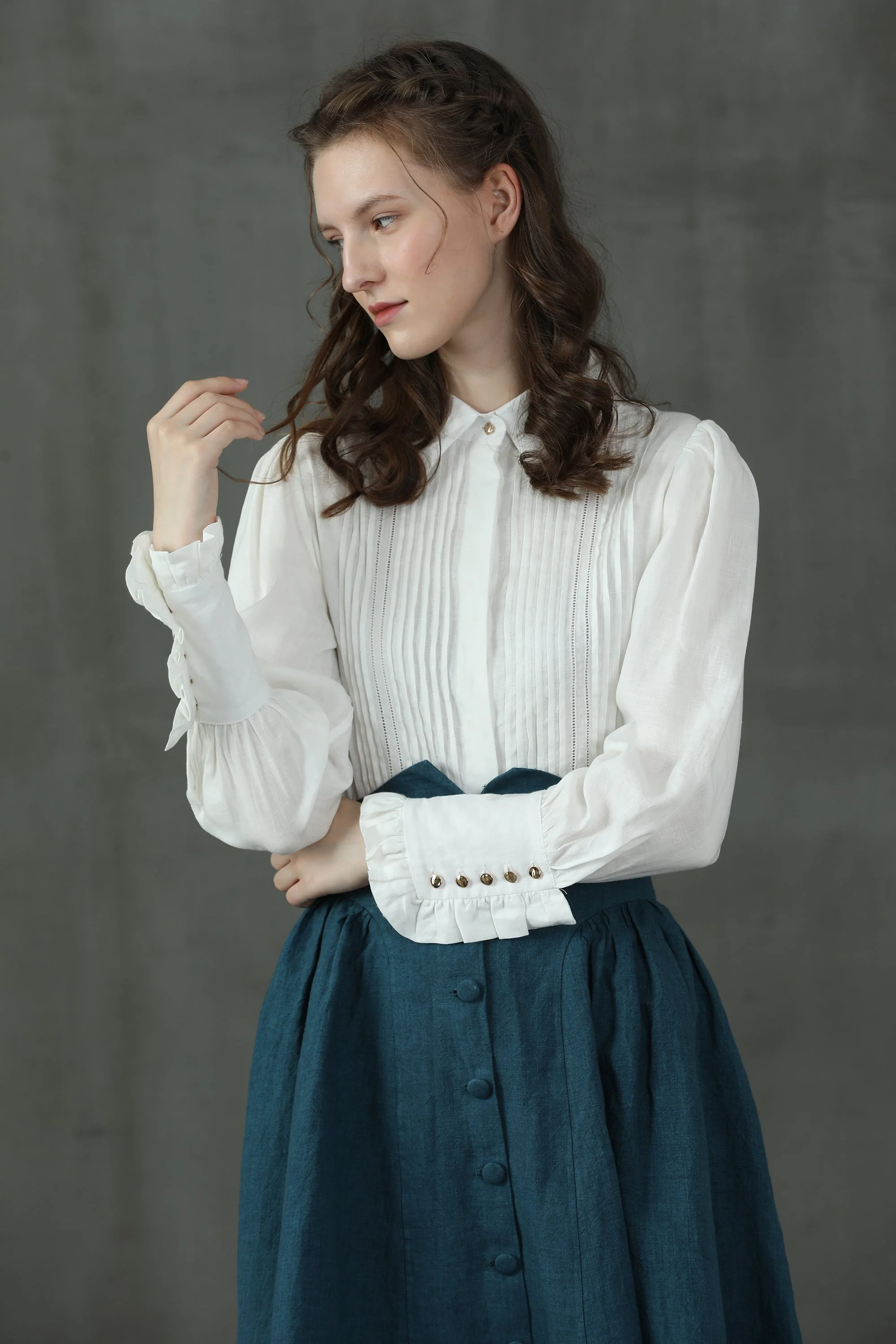Jo March 31 | Accordion Pleated Linen Shirt - Image 7