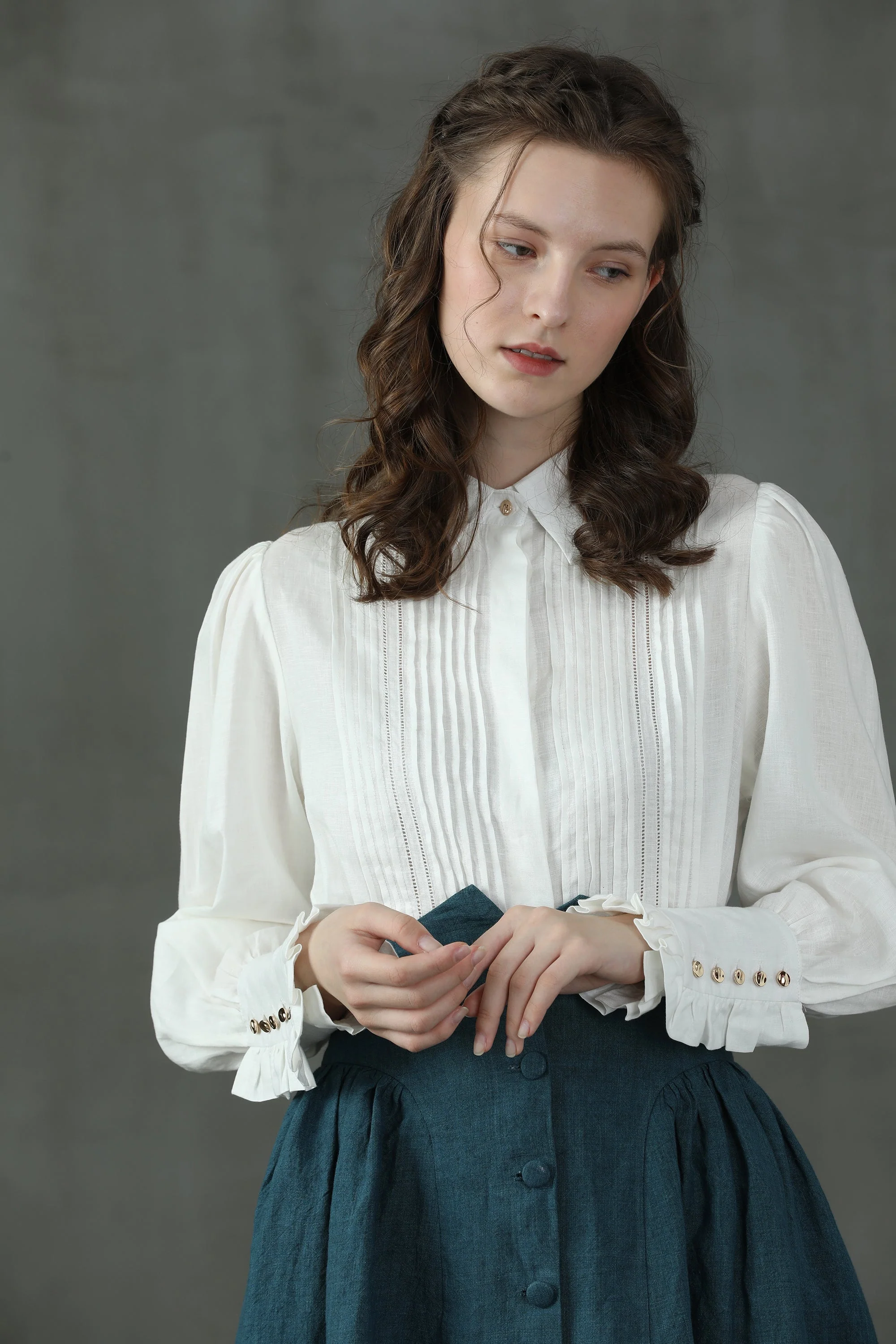 Jo March 31 | Accordion Pleated Linen Shirt - Image 8