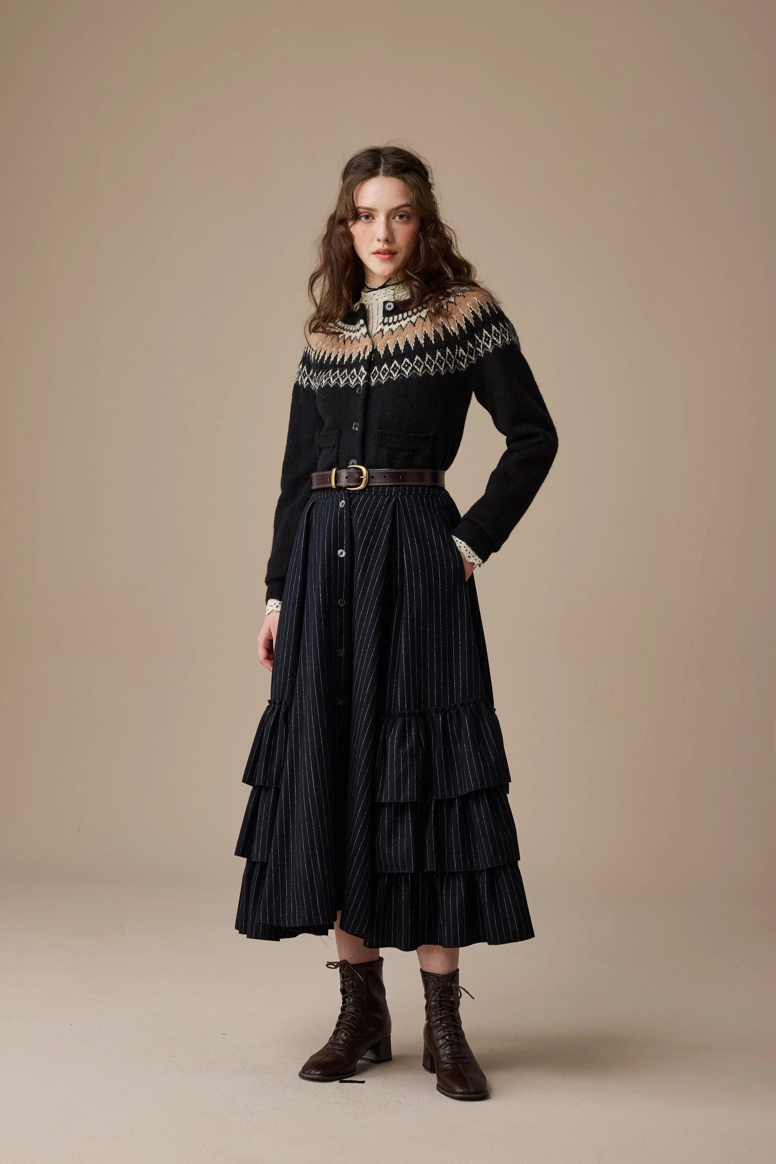 Kaite 18 |ruffled maxi wool skirt - Image 18