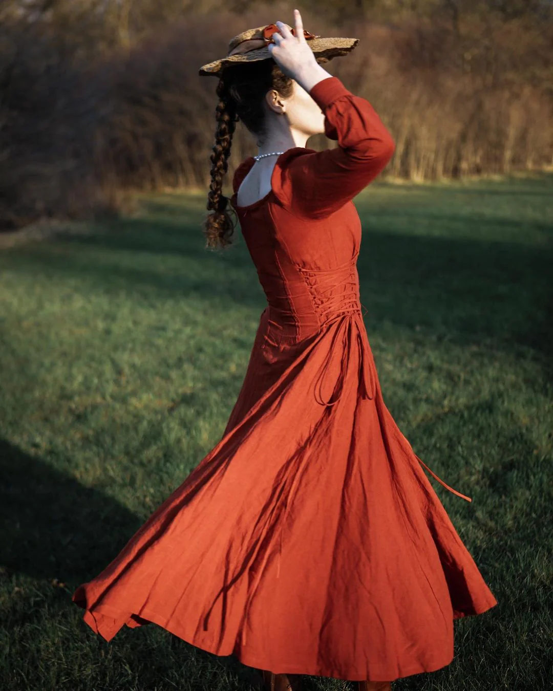 Ylang 15 | maxi Lace-up linen dress - Image 12