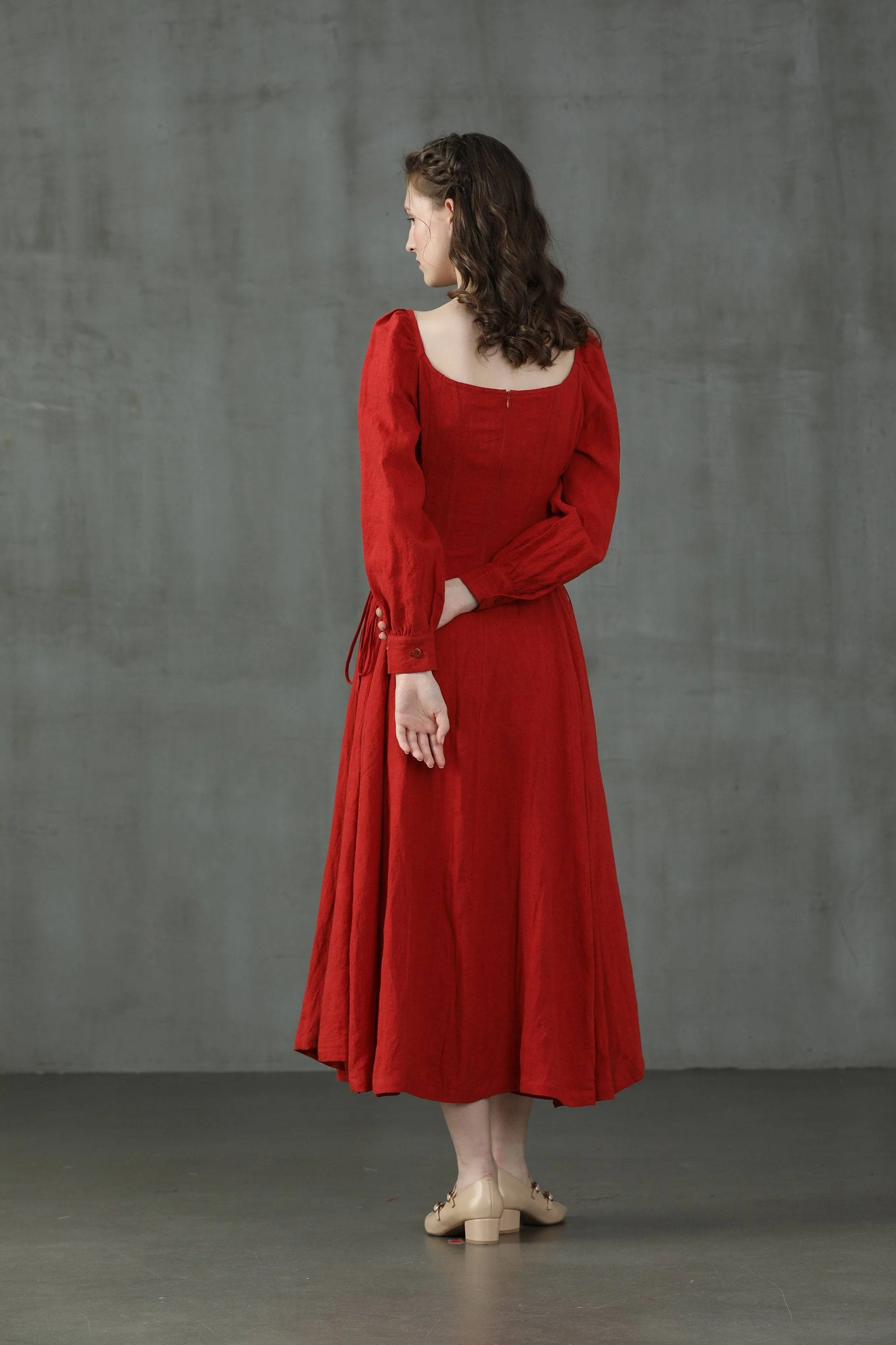 Ylang 15 | maxi Lace-up linen dress - Image 13