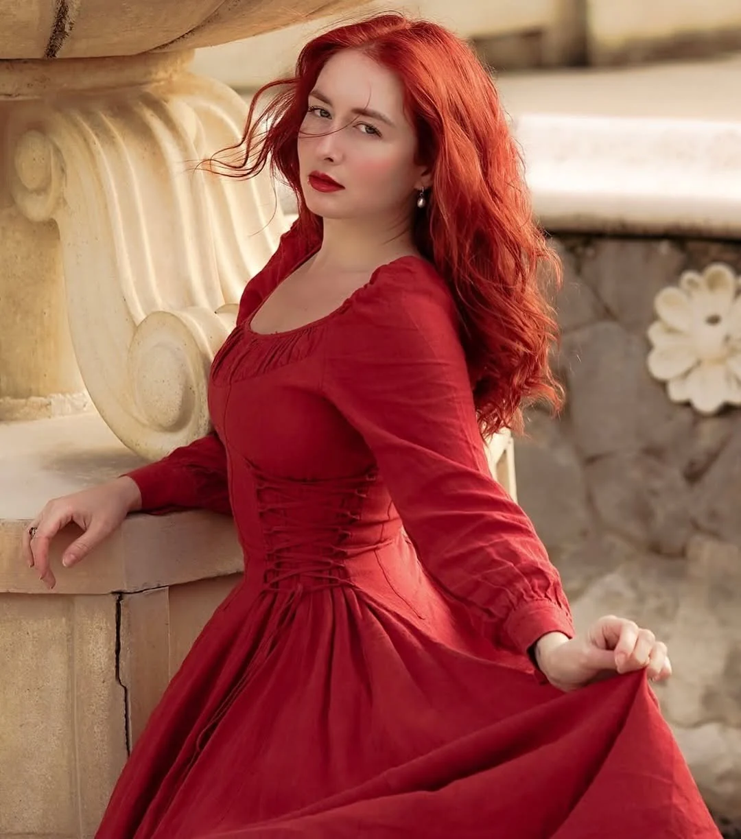 Ylang 15 | maxi Lace-up linen dress - Image 3