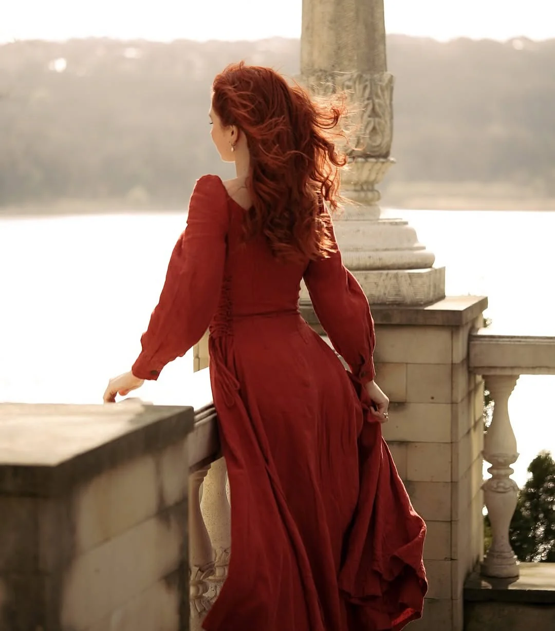 Ylang 15 | maxi Lace-up linen dress - Image 4