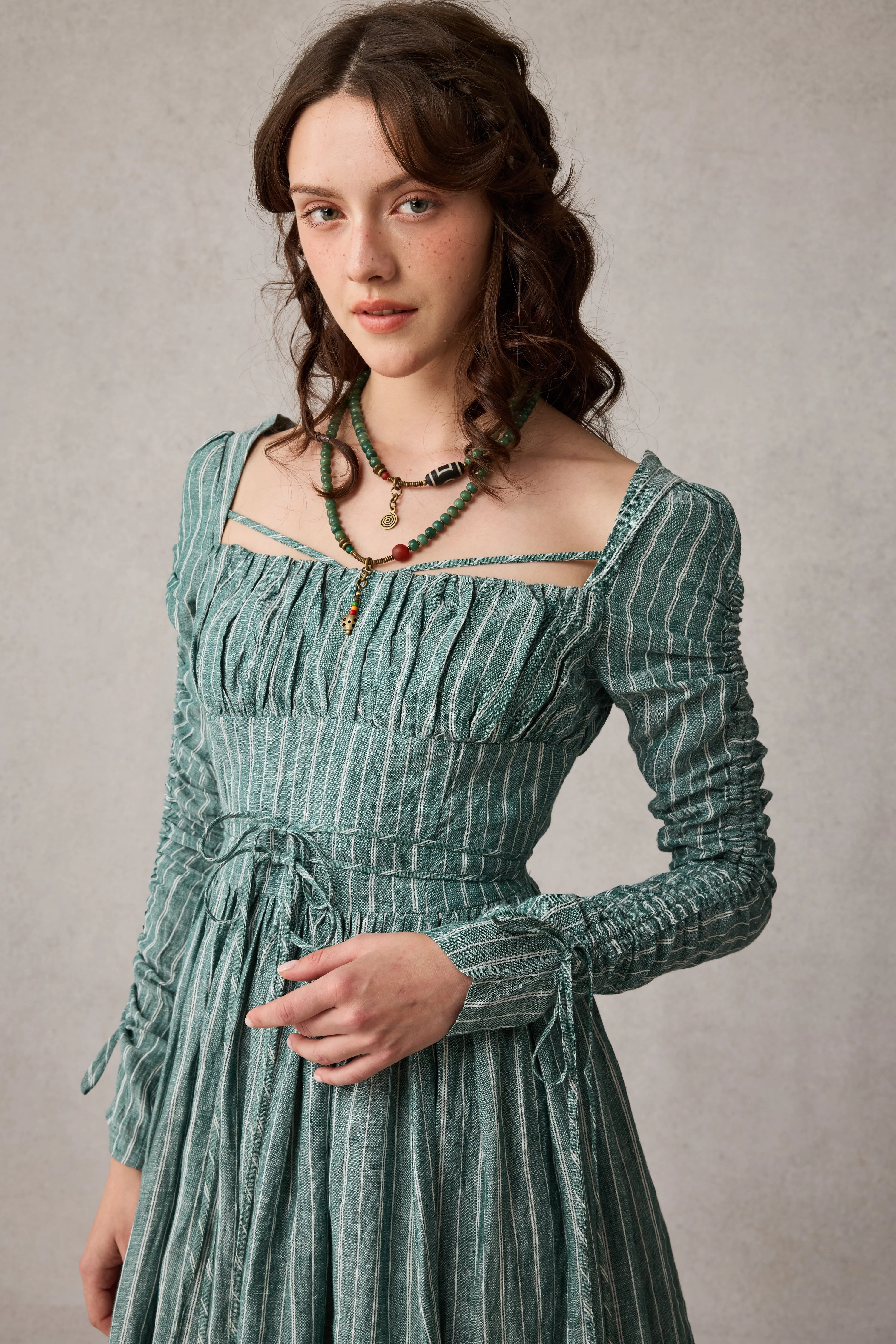 Monette 27 | Corset Linen Dress - Image 12