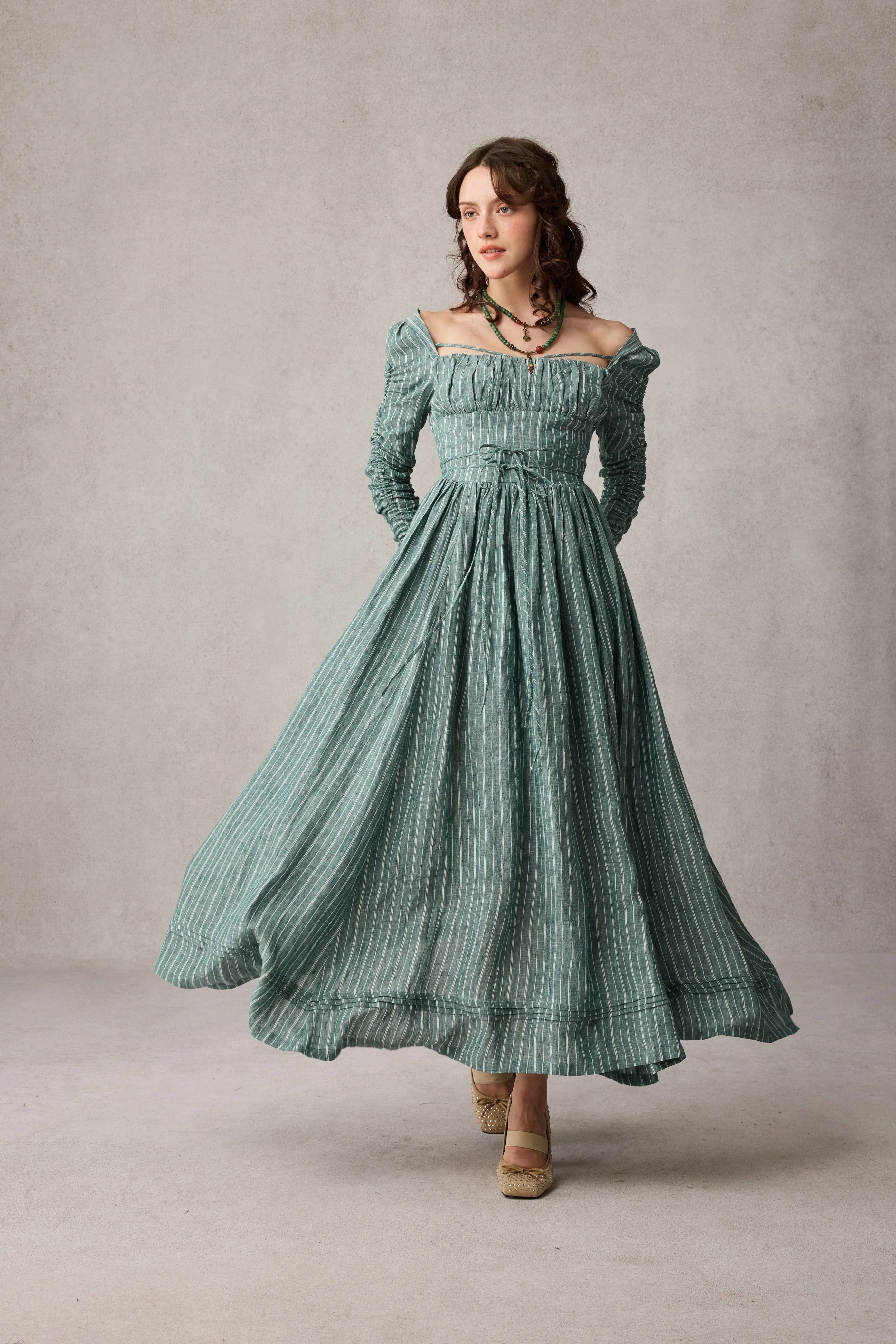 Monette 27 | Corset Linen Dress - Image 14