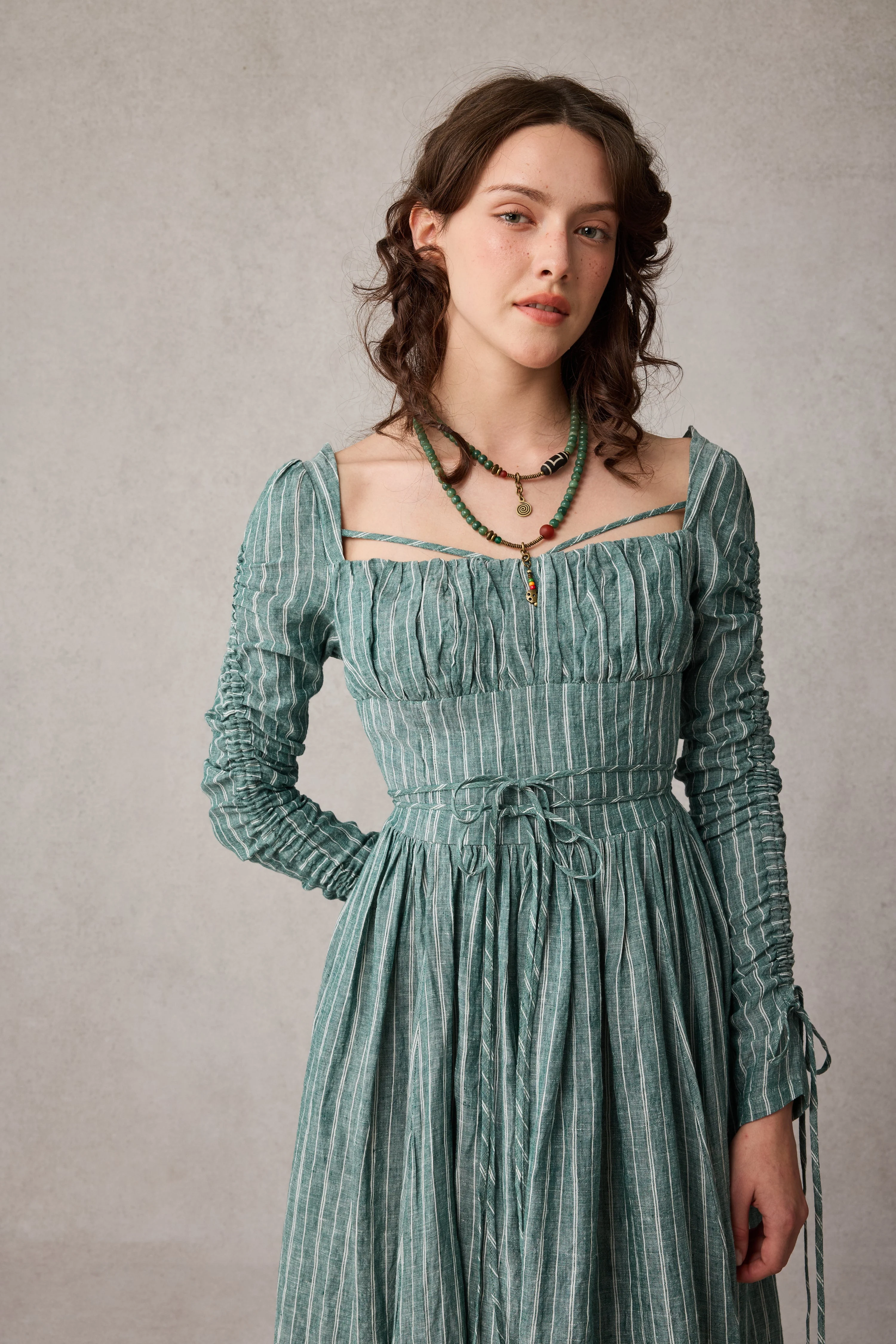Monette 27 | Corset Linen Dress - Image 15