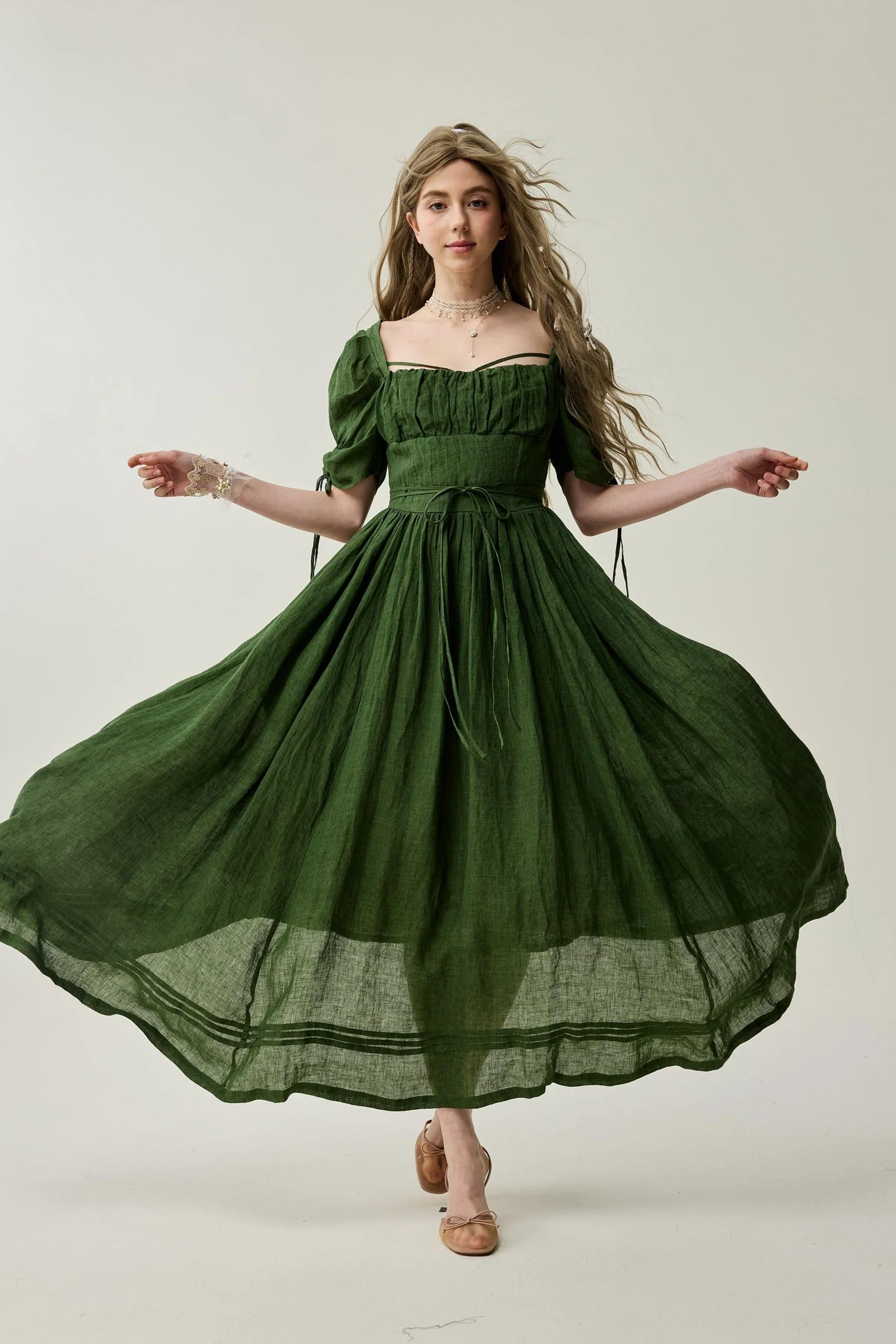 Monette 27 | Corset Linen Dress - Image 18