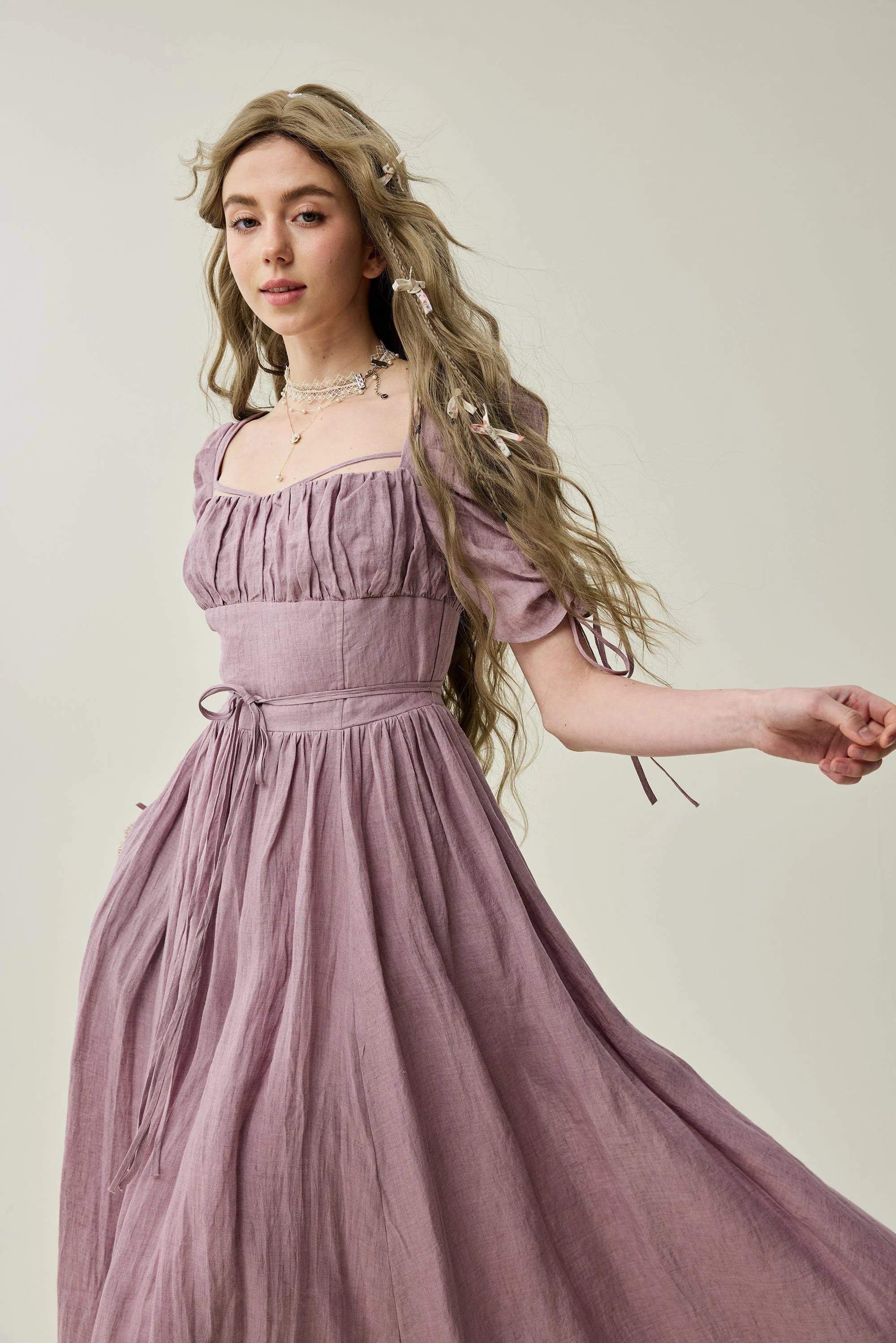 Monette 27 | Corset Linen Dress - Image 22