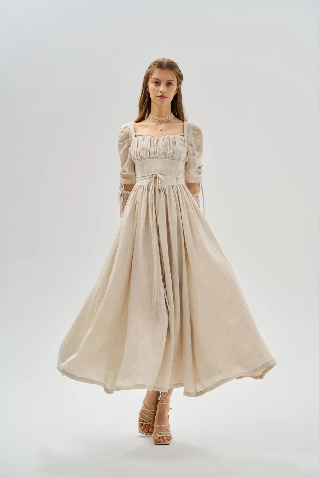 Monette 27 | Corset Linen Dress - Image 23