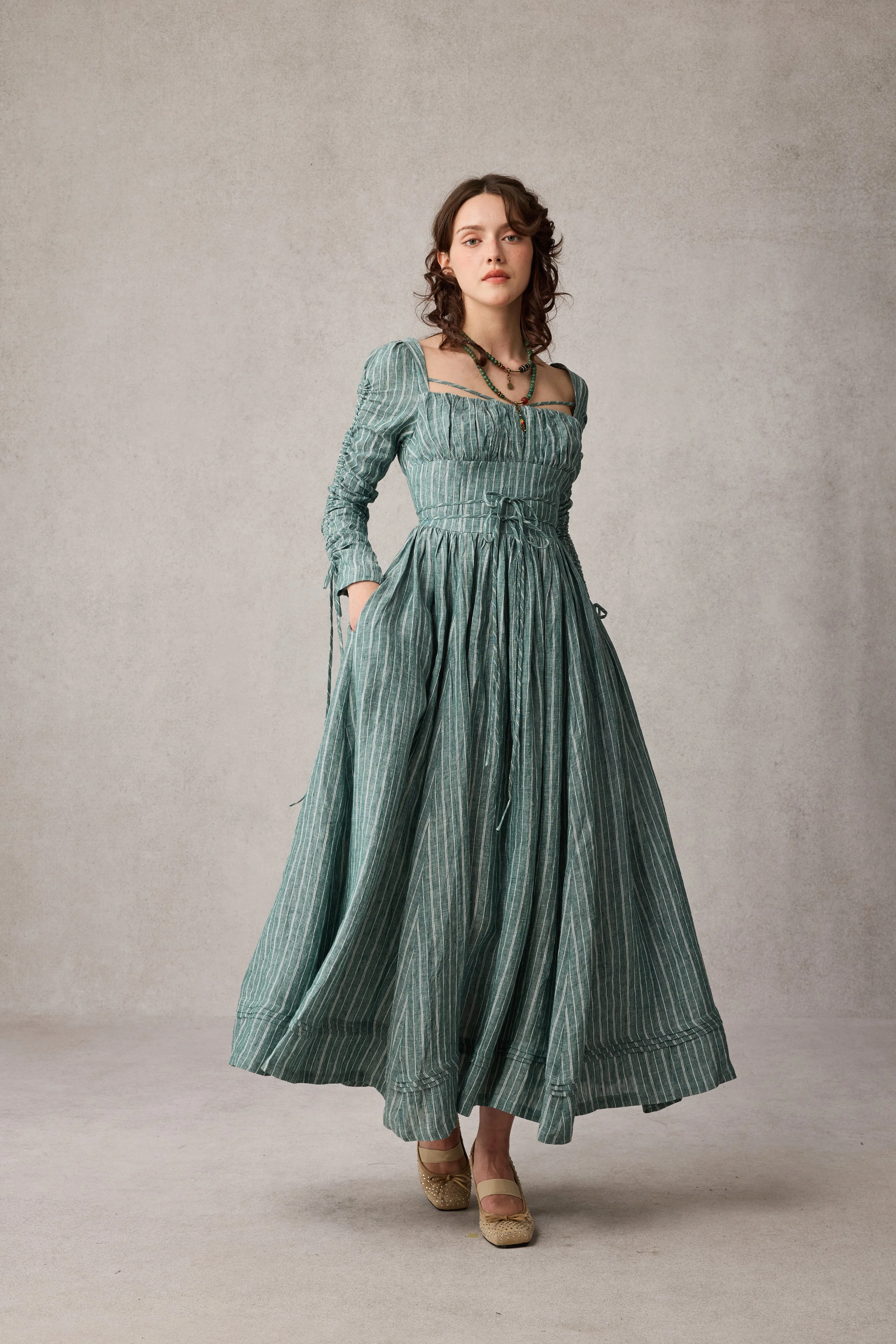 Monette 27 | Corset Linen Dress - Image 3