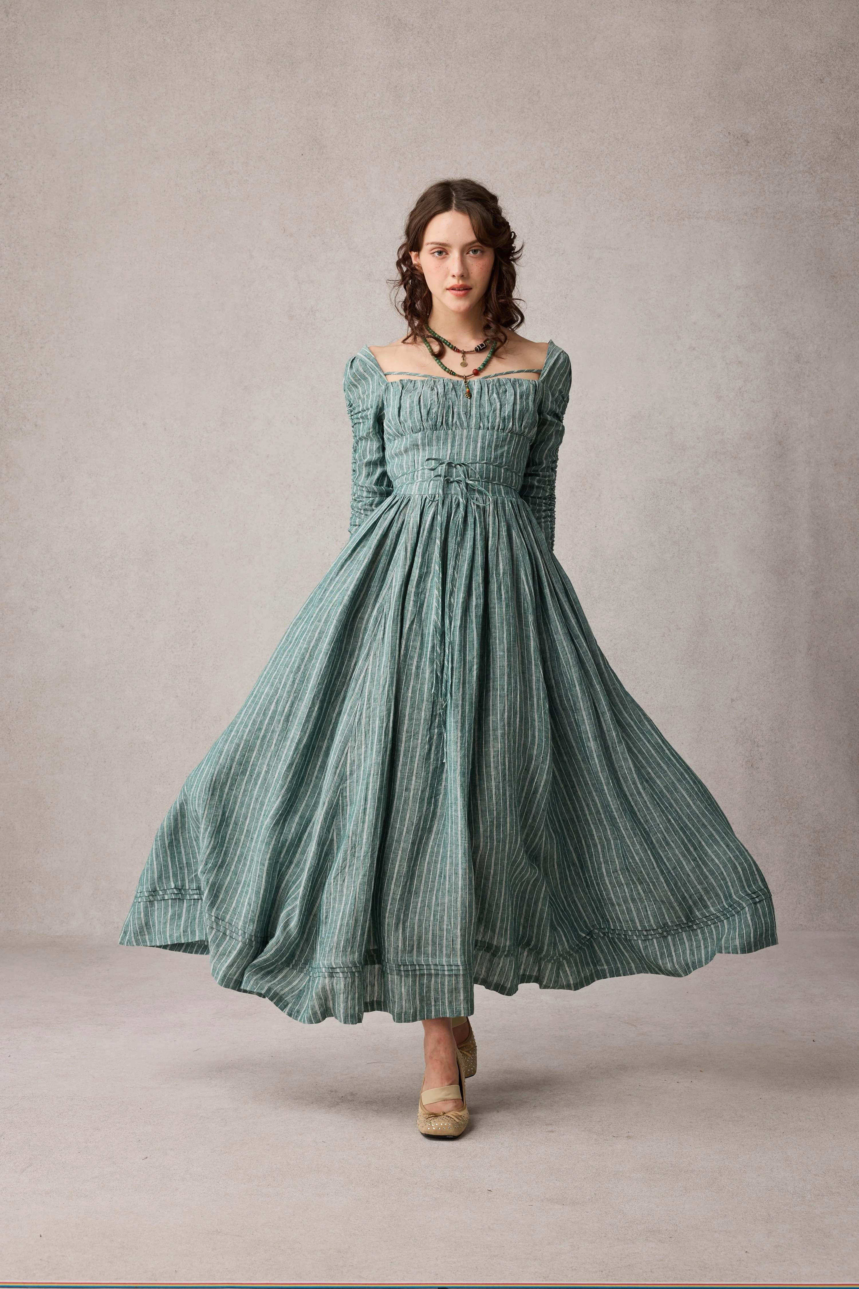 Monette 27 | Corset Linen Dress - Image 32