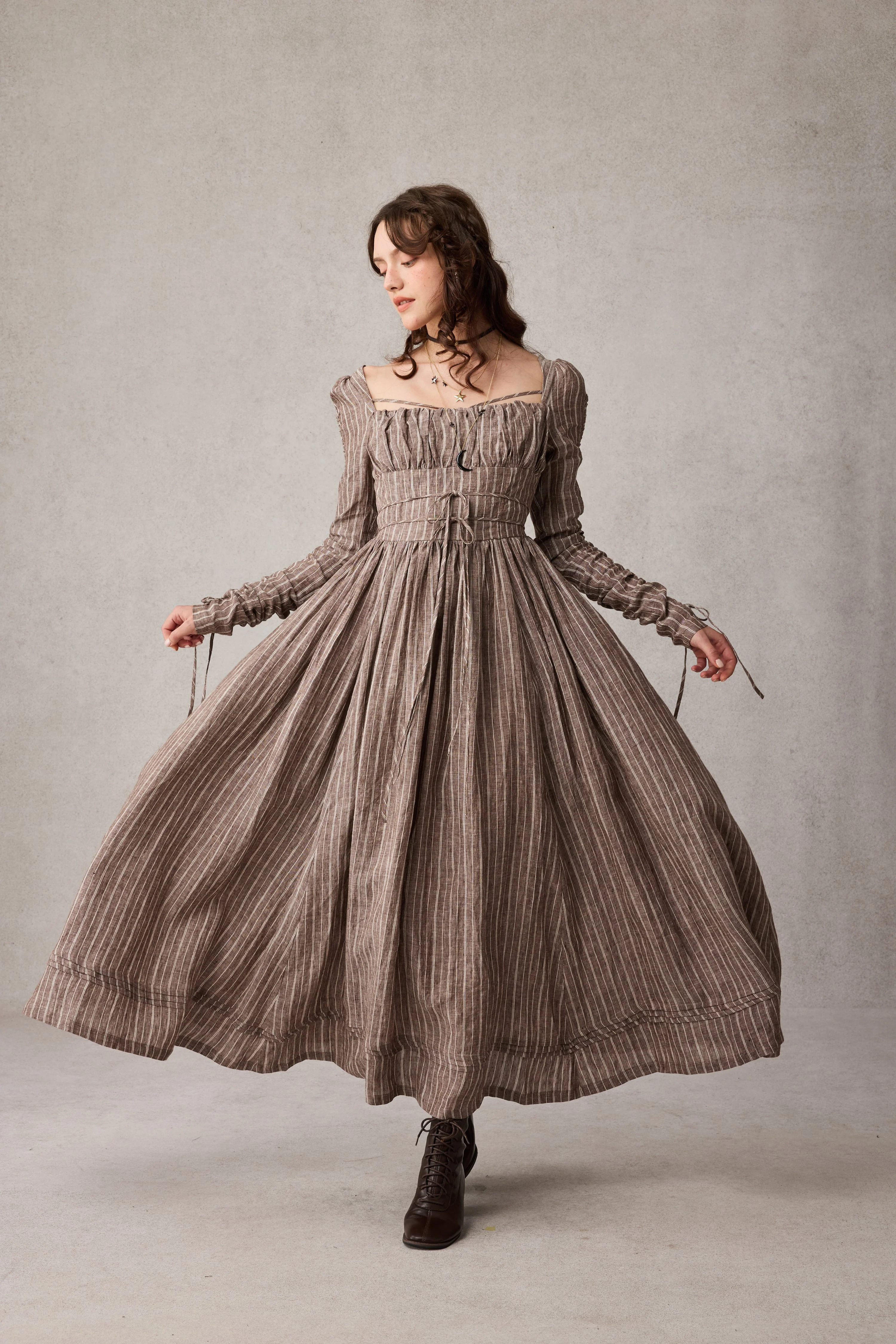 Monette 27 | Corset Linen Dress - Image 34